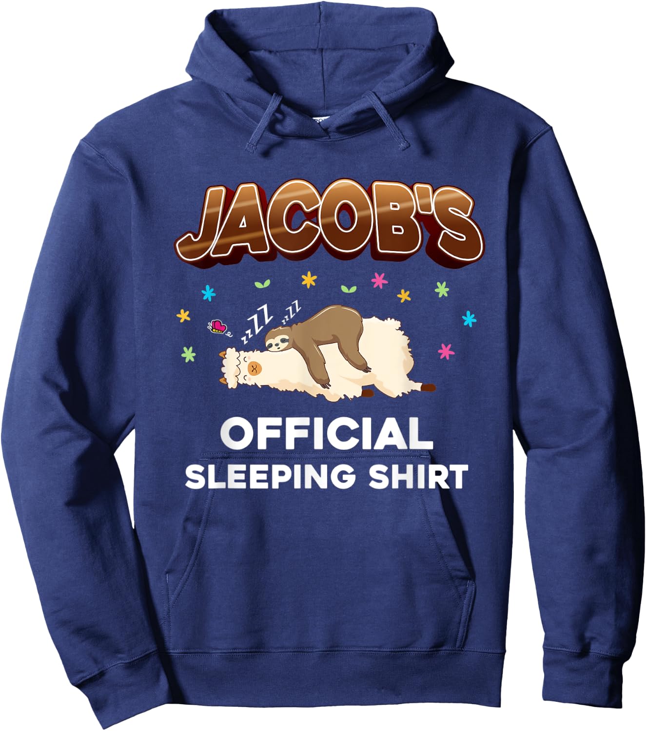 Jacob Name Sleeping Shirt Sleep Personalized Pajama Hoodie - Hoodie | Navy