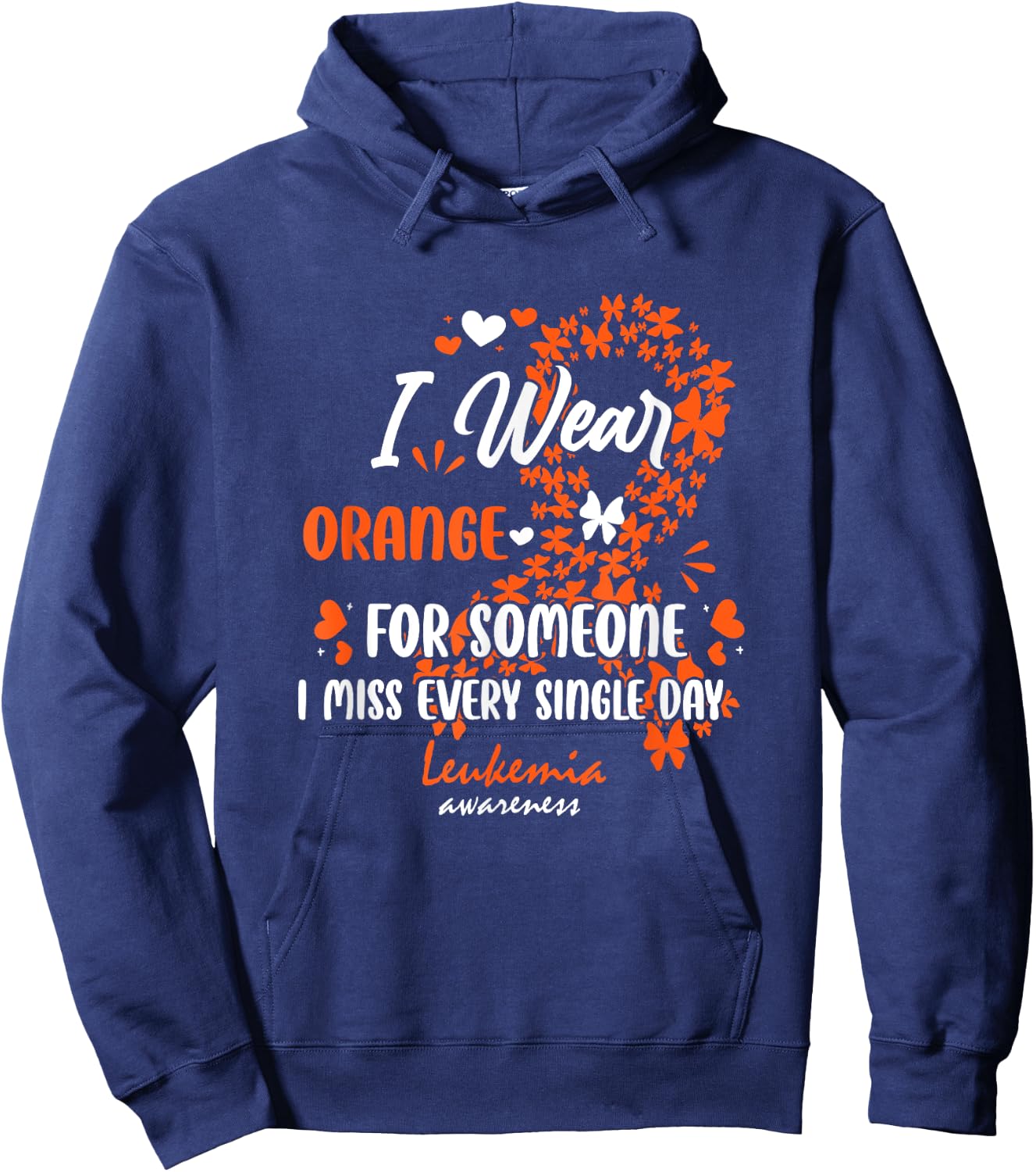 Leukemia Angel Blood Cancer Support Family In Memory Hoodie - Hoodie | Navy