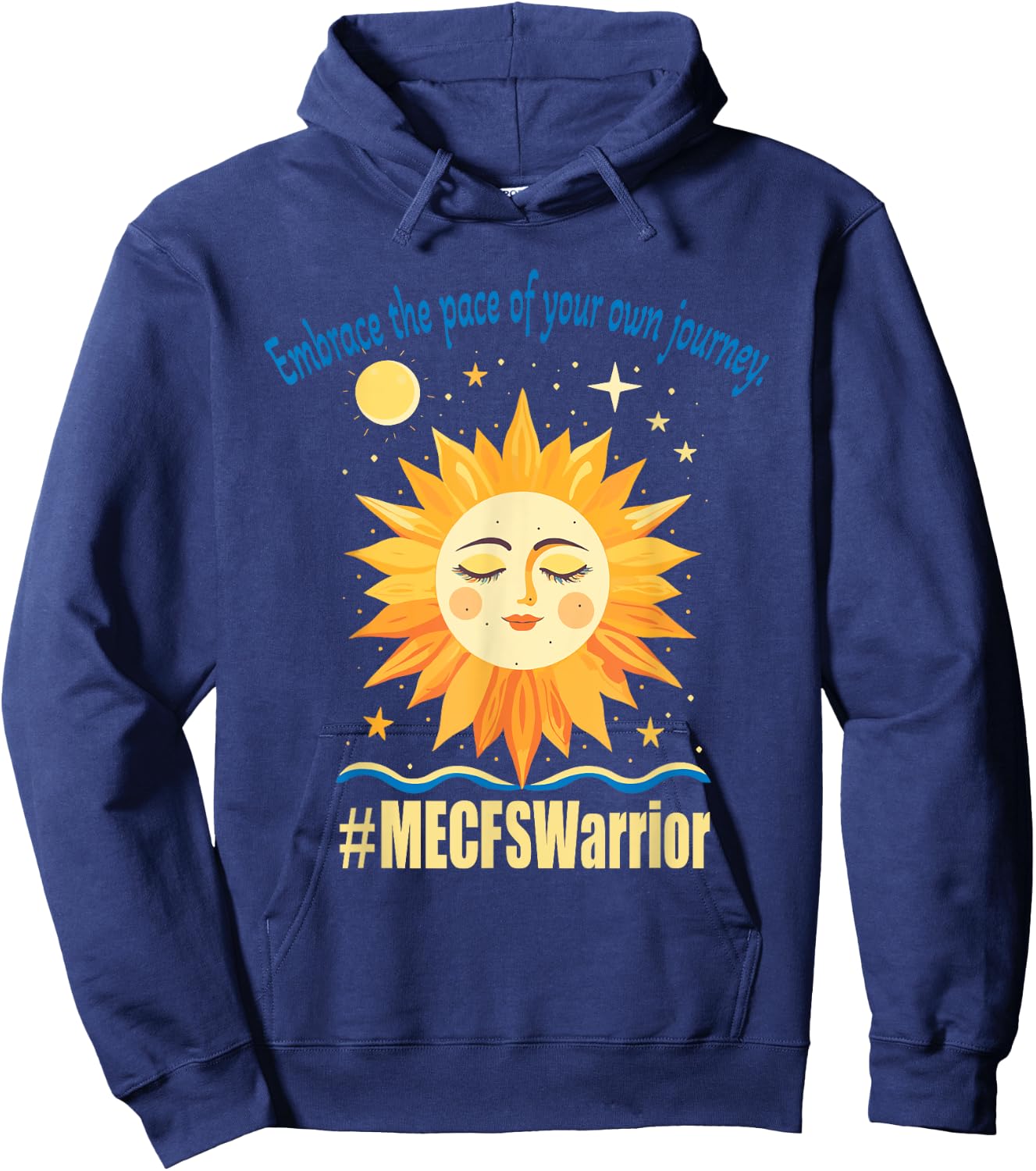Chronic Fatigue Syndrome ME/CFS Awareness Tired Sun Hoodie - Hoodie | Navy