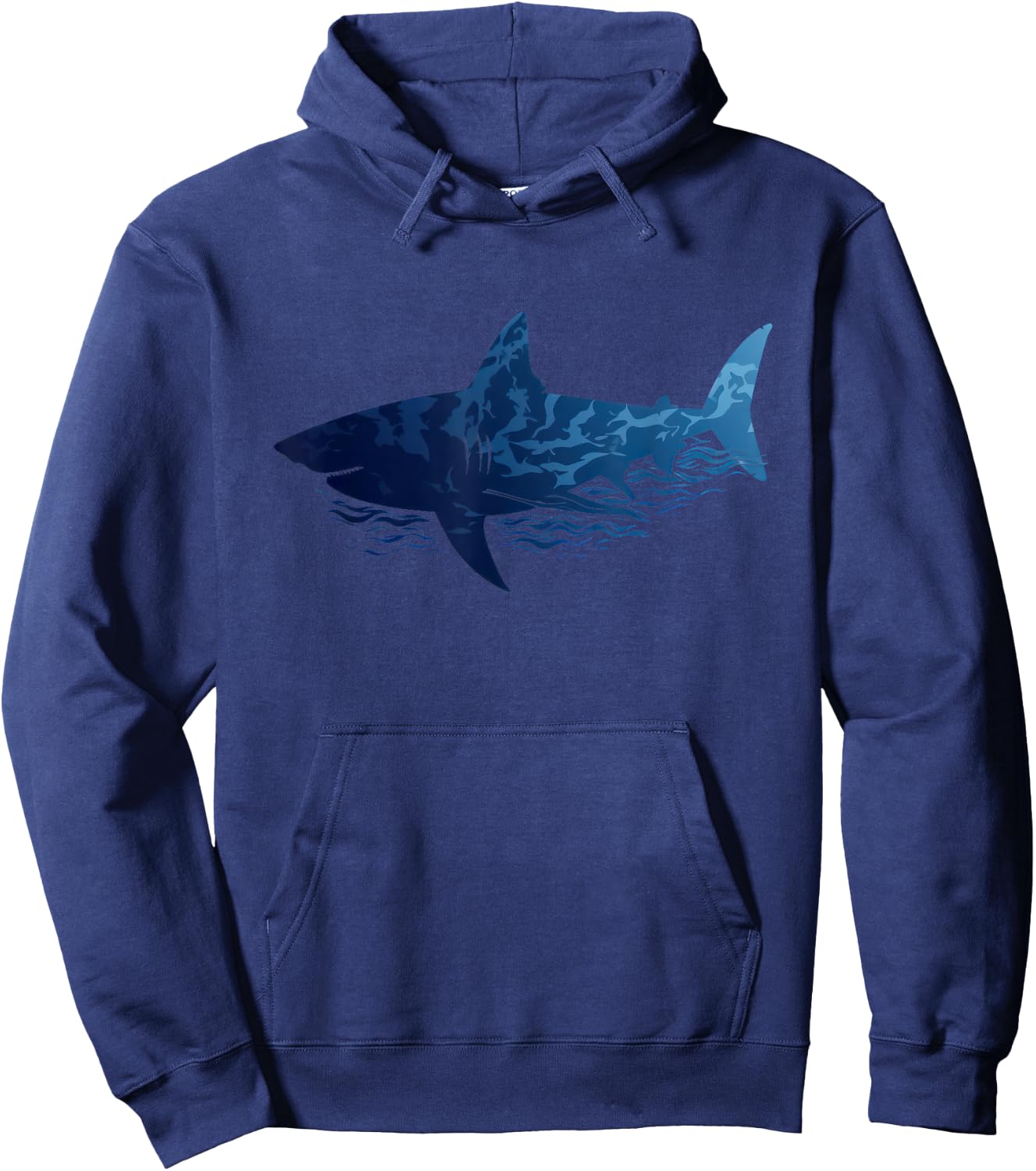Shark Water Graphic Hoodie - Hoodie | Navy