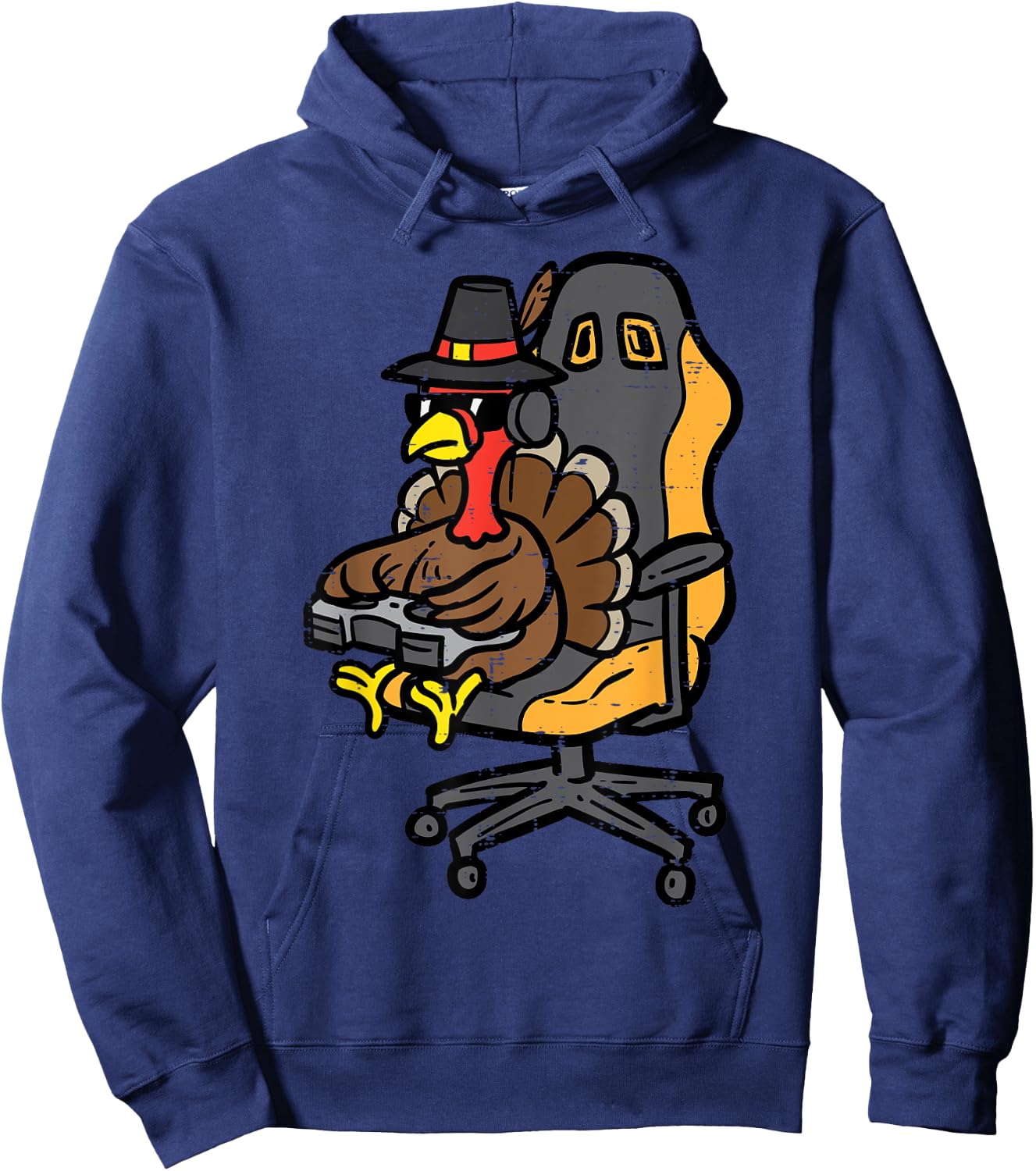 Thanksgiving Turkey Gaming Gamer Men Boys Kids Teen Youth Hoodie - Hoodie | Navy