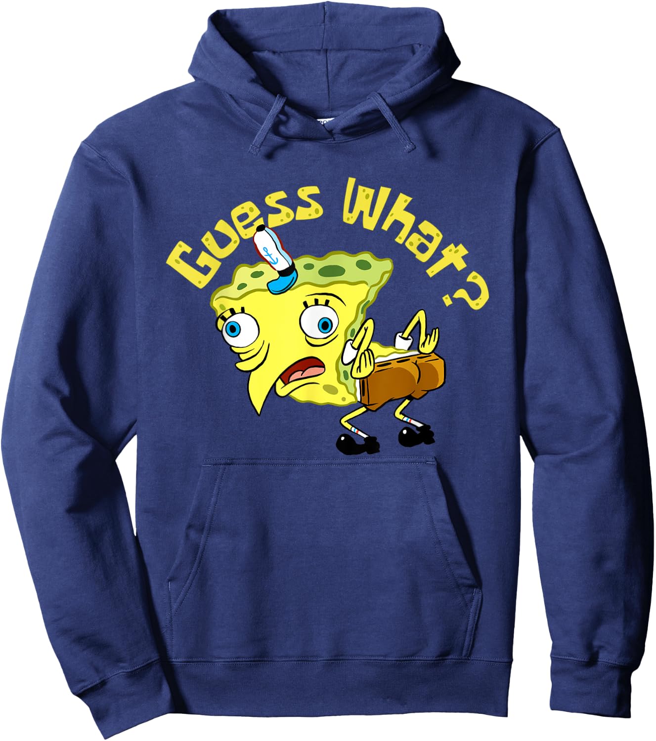 Spongebob Mocking Meme Guess What Chicken Butt Spongebob Hoodie - Hoodie | Navy