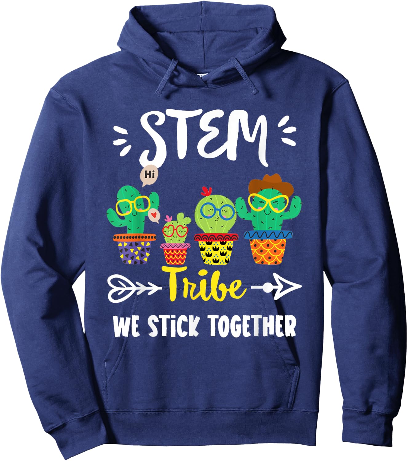 STEM Tribe, Funny School Cactus Crew STEM Teacher Squad Hoodie - Hoodie | Navy