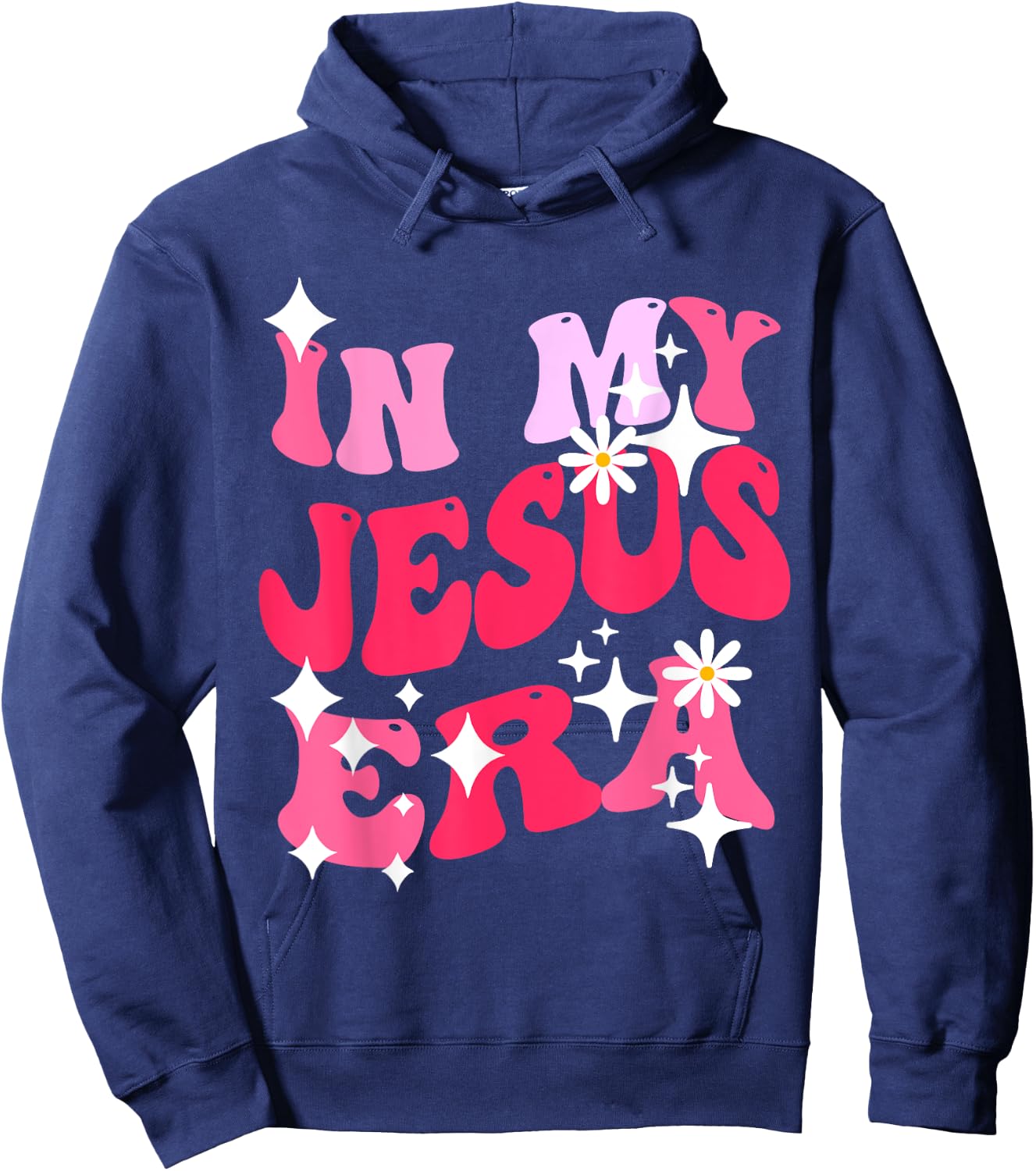 In My Jesus Era Christian Religious Apparel & Kids Hoodie - Hoodie | Navy