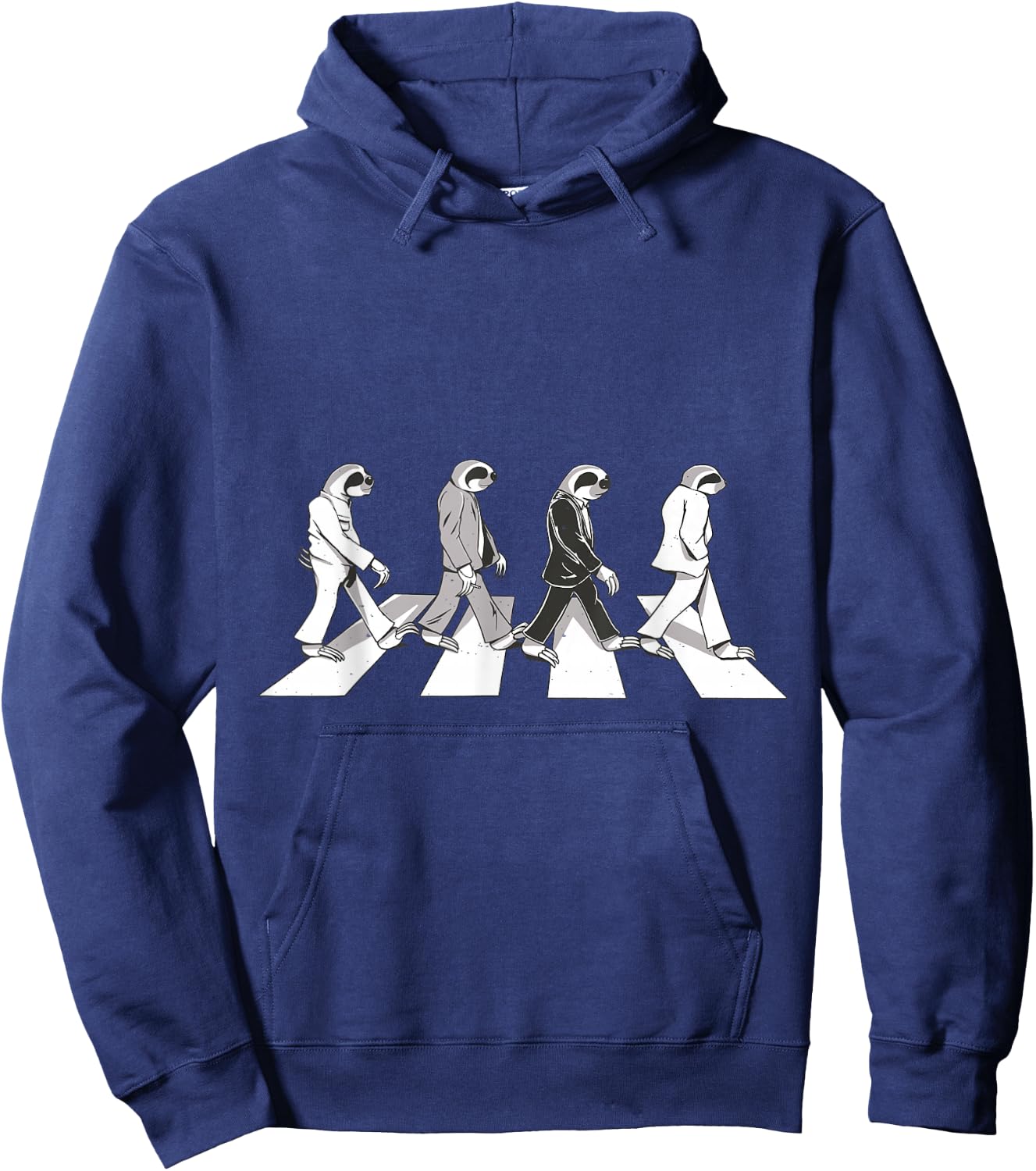 4 Sloths Walking Across A Crosswalk Over The Abbey Road Hoodie - Hoodie | Navy