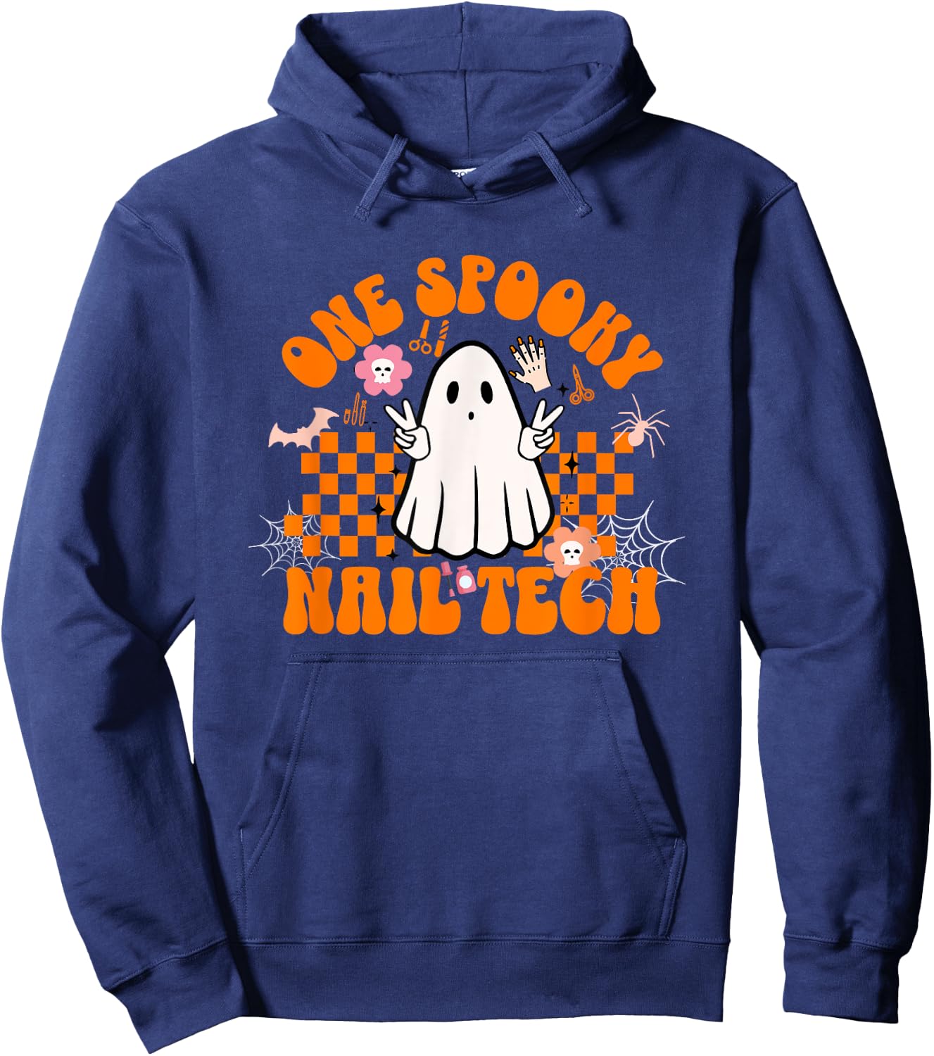 One Spooky Nail Tech Halloween for Nail Technicians Artists Hoodie - Hoodie | Navy