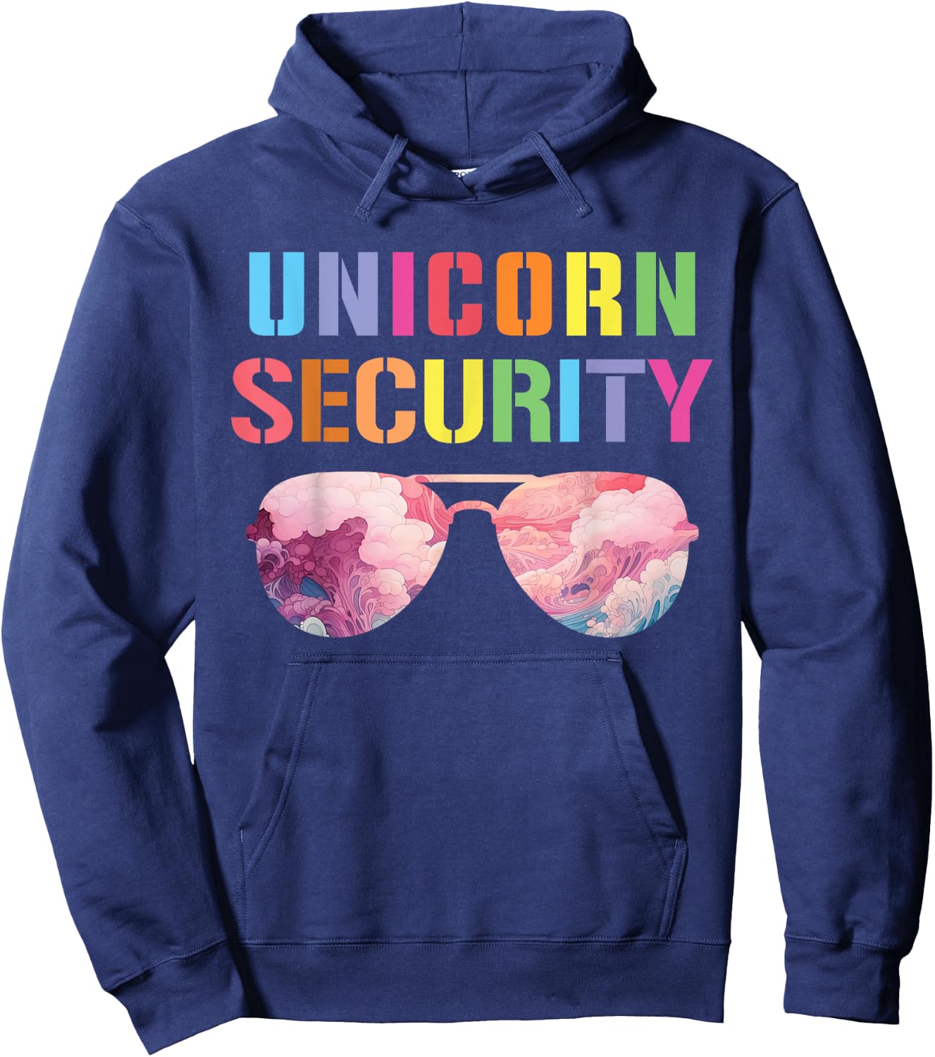 Halloween Dad Mom Daughter Adult Costume, Unicorn Security Hoodie - Hoodie | Navy