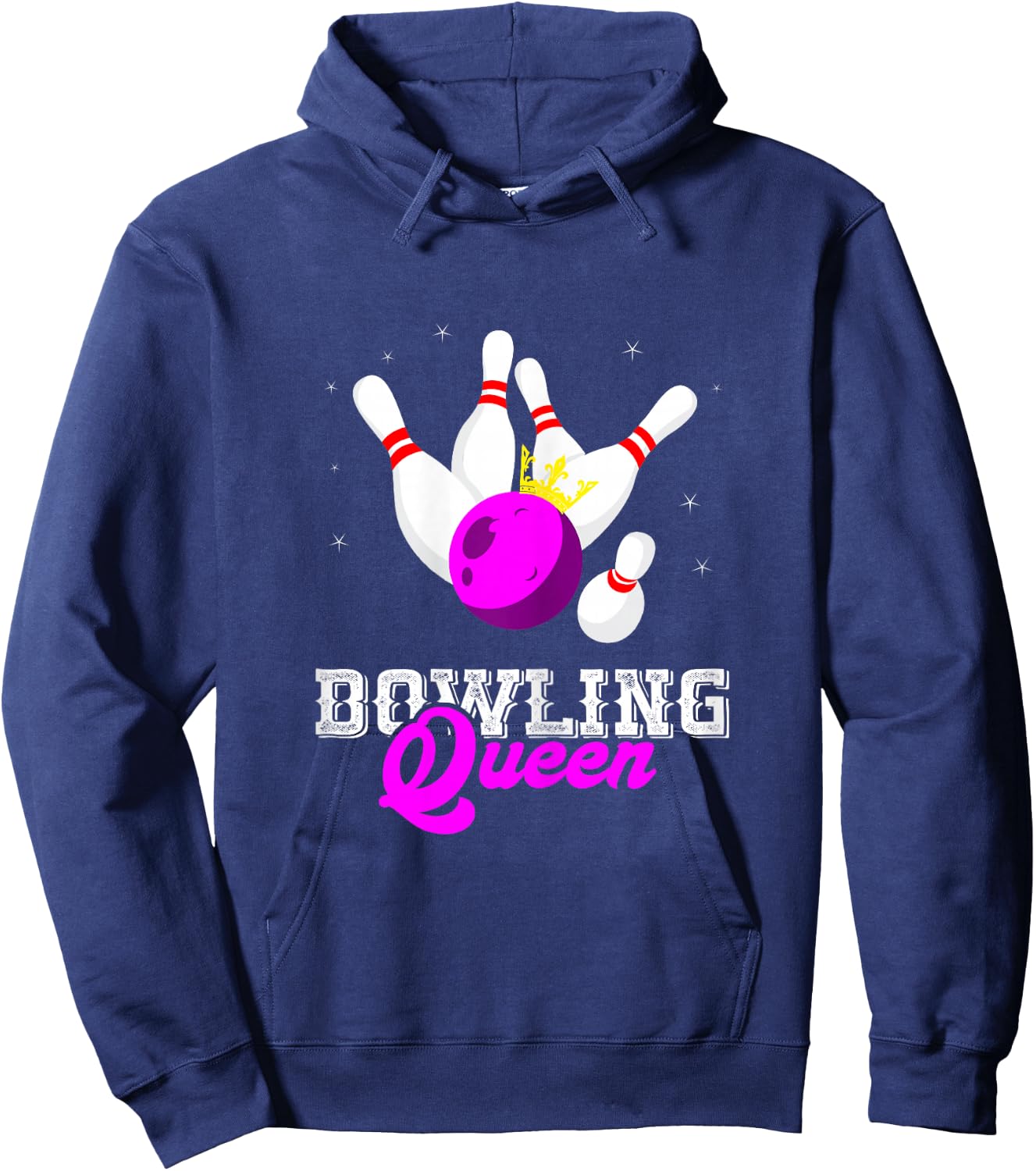 Bowling Queen Crown Bowler Bowling Lovers Team Bowling Game Hoodie - Hoodie | Navy
