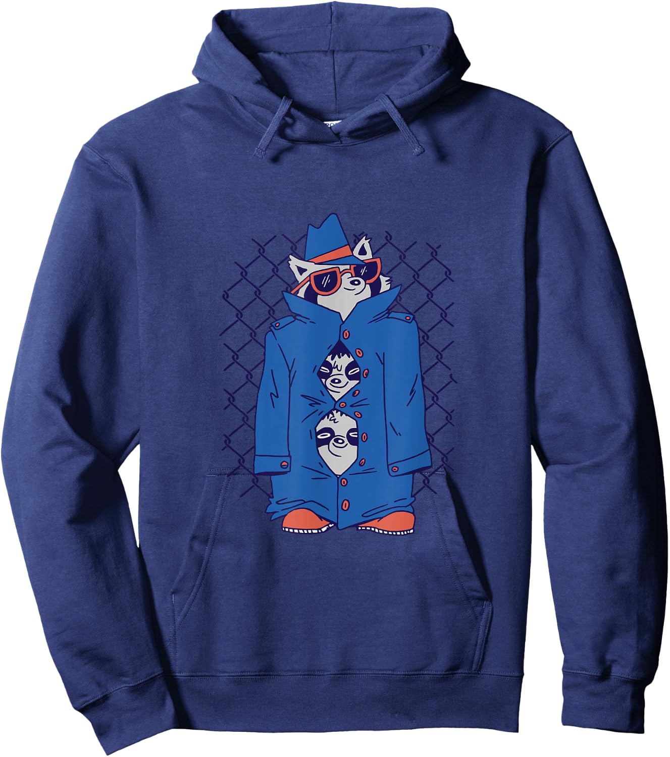 Raccoons in Trench Coats Cute and Funn for Raccoon Lovers Hoodie - Hoodie | Navy