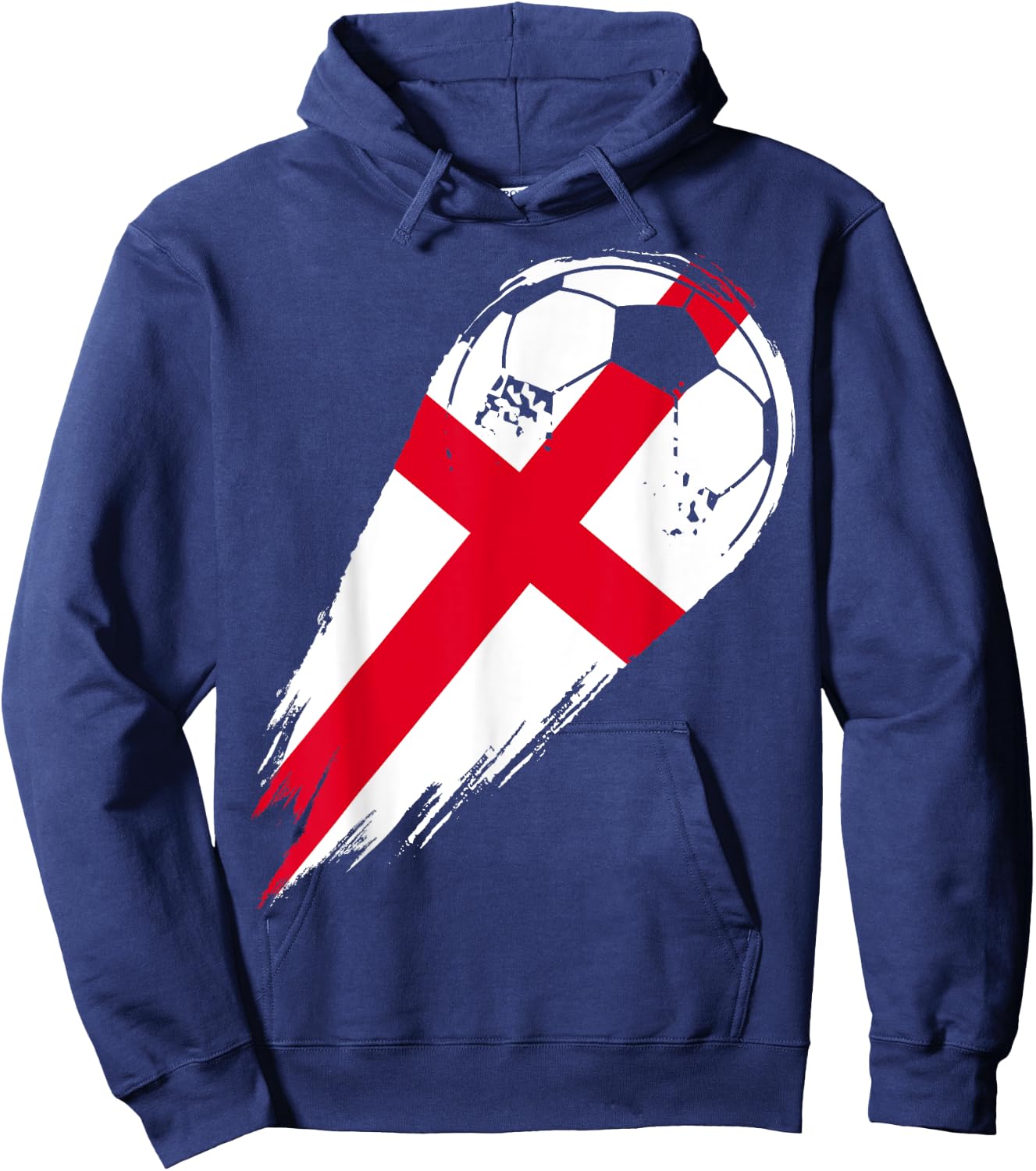 Soccer and Football with Flag of England Hoodie - Hoodie | Navy