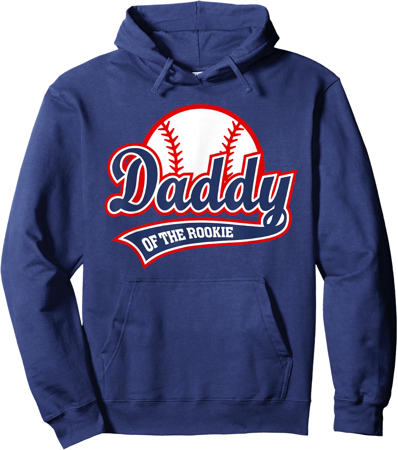 Daddy Of The Rookie Baseball Vintage Graphic Dad Hoodie - Hoodie | Navy