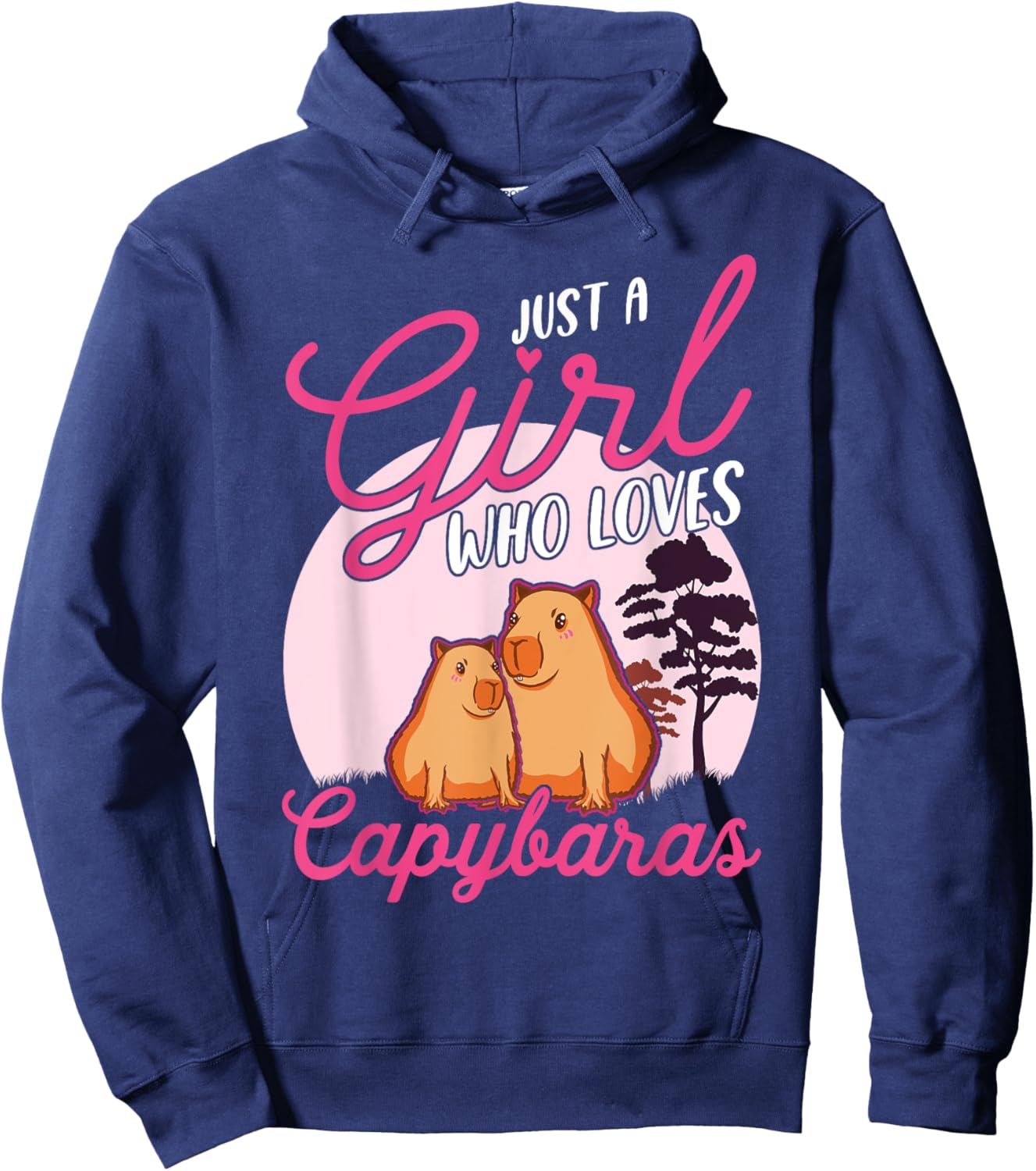 Just a girl who loves Capybaras Hoodie - Hoodie | Navy
