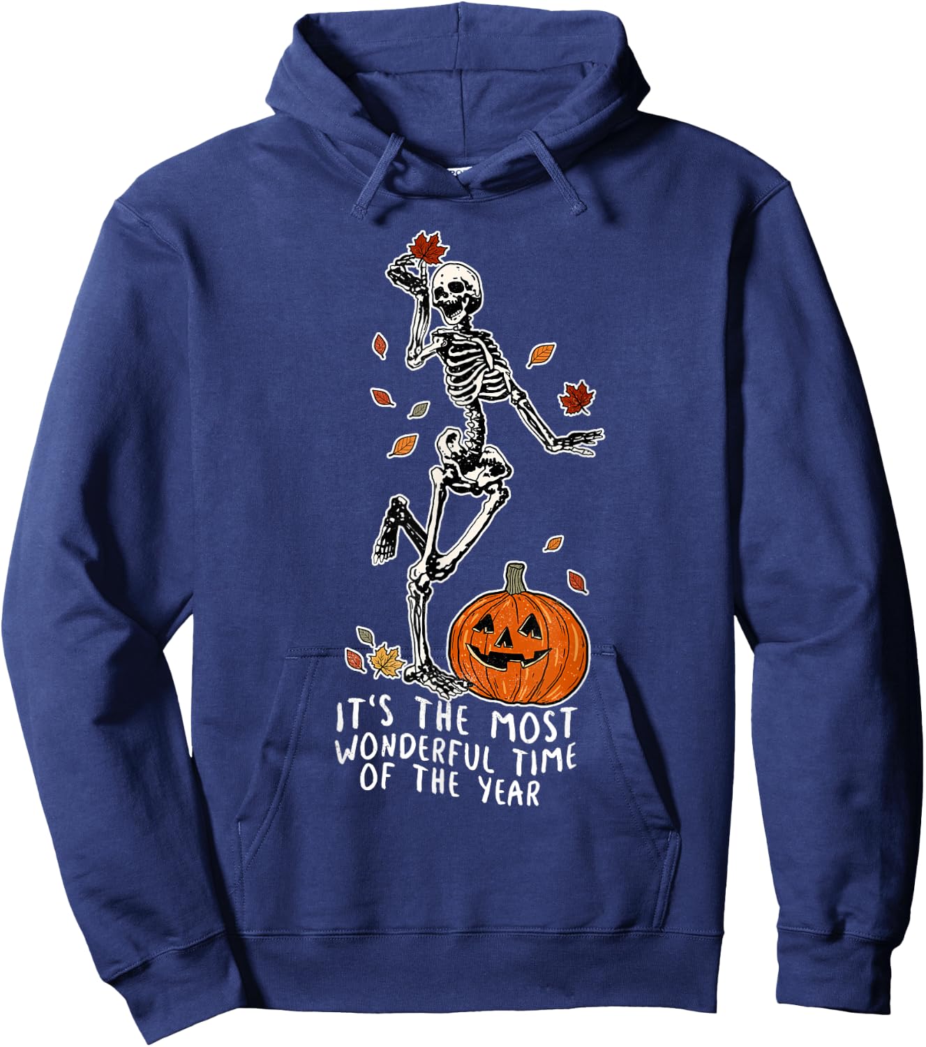The Most Wonderful Time of Year Halloween Dancing Skeleton Hoodie - Hoodie | Navy