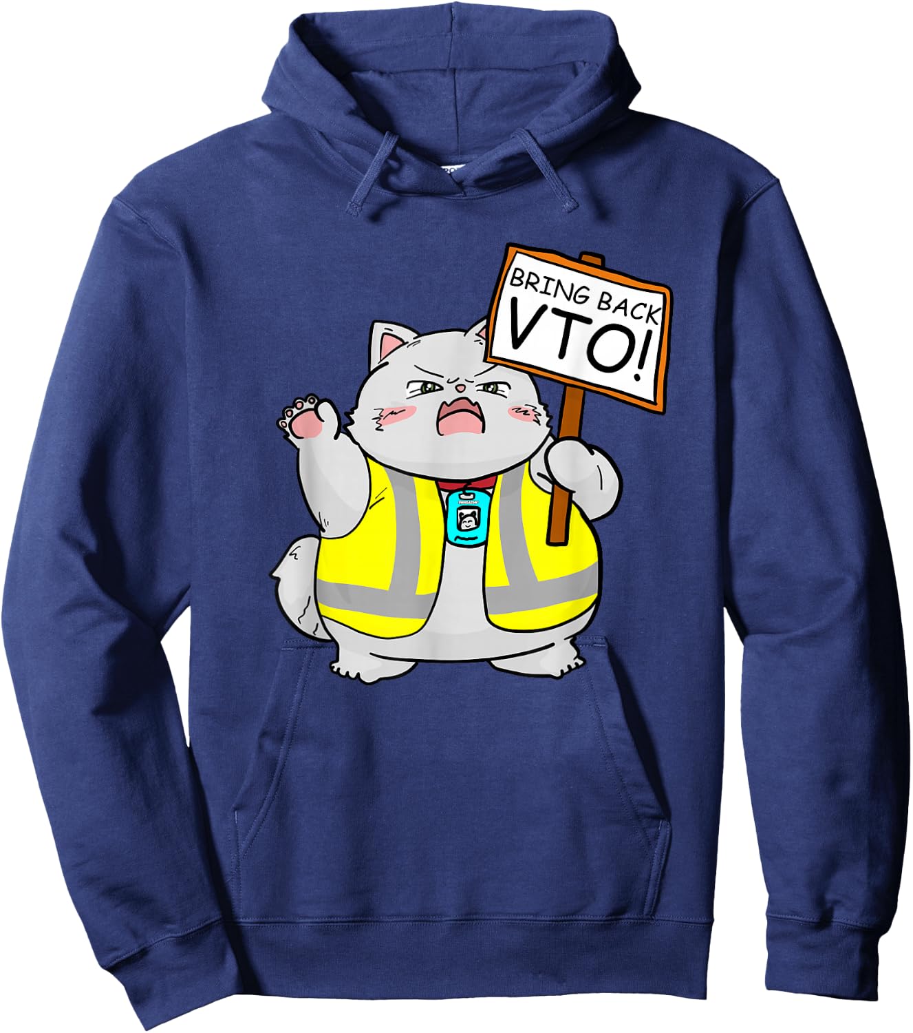 VTO Chubby Kitten Coworker Swagazon Associate Bring Back VTO Hoodie - Hoodie | Navy