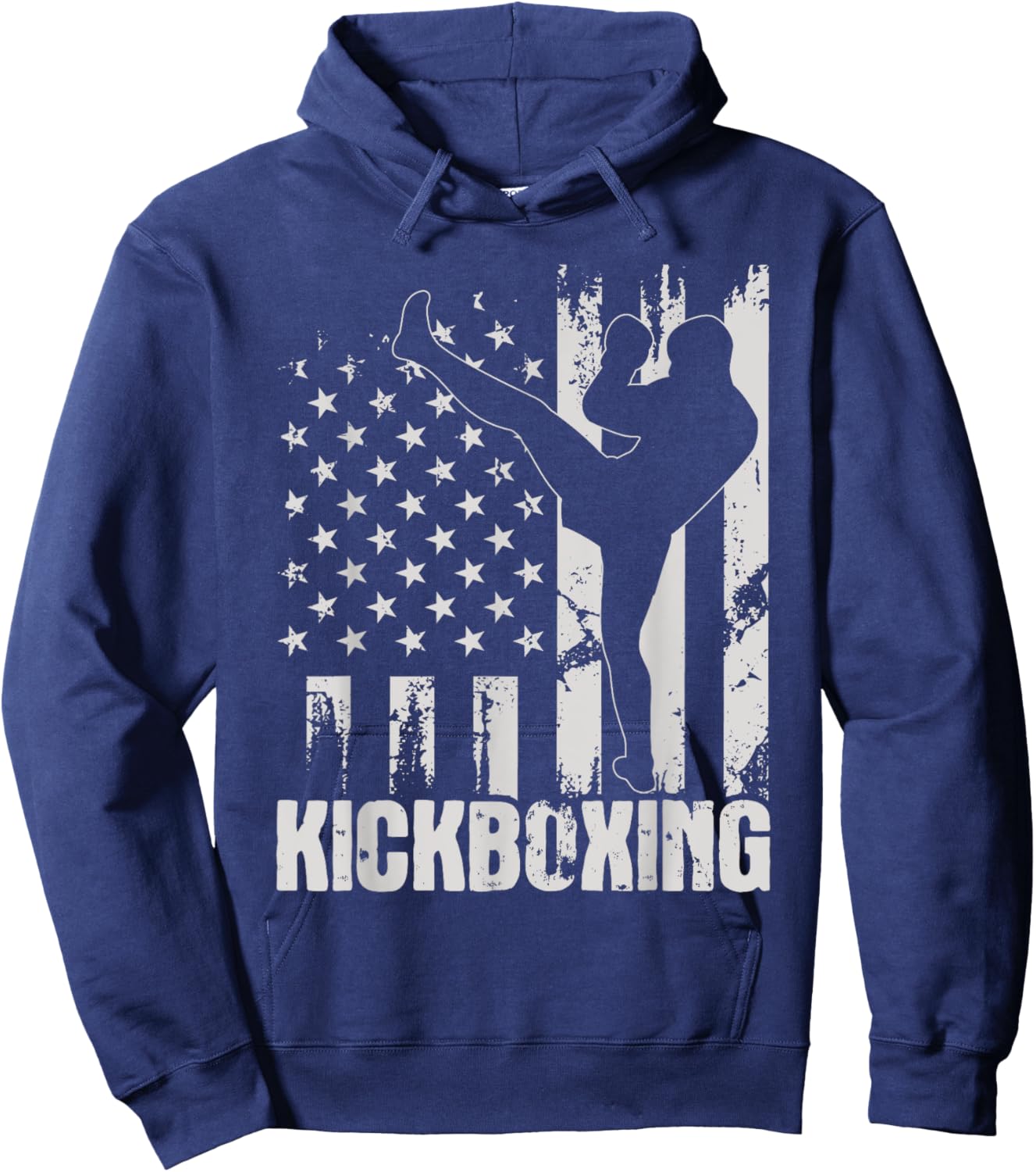Kickboxing - USA American Flag Kickboxer Combat Self Defense Women Kids Men Hoodie - Hoodie | Navy