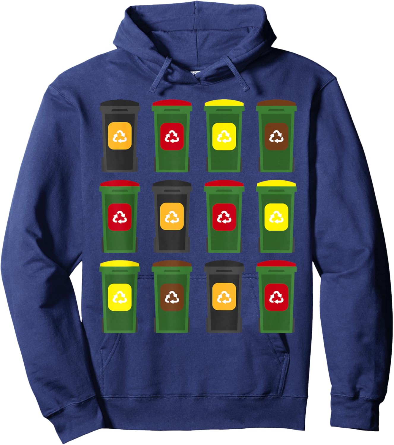 Funny Wheelie Bin Hoodie - Hoodie | Navy