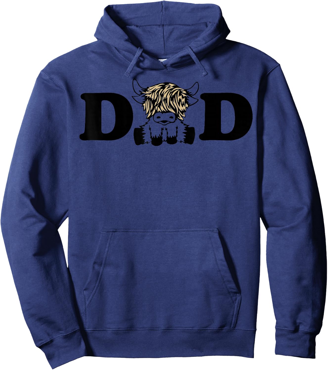 Highland Cow Dad Hoodie - Hoodie | Navy