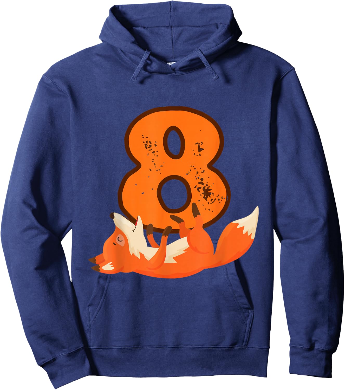 8th Birthday For Girls Gift Funny 8 Years Old Boy Fox Hoodie - Hoodie | Navy