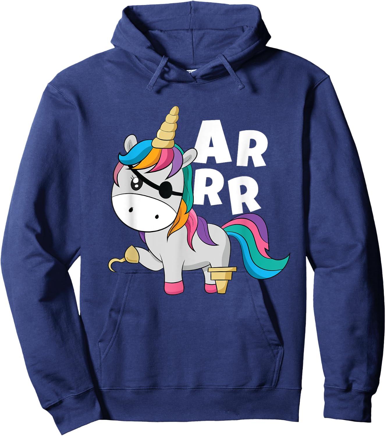 Caribbean Sea Thief Freebooter Toddler Girl Unicorn Pirate Hoodie - Hoodie | Navy