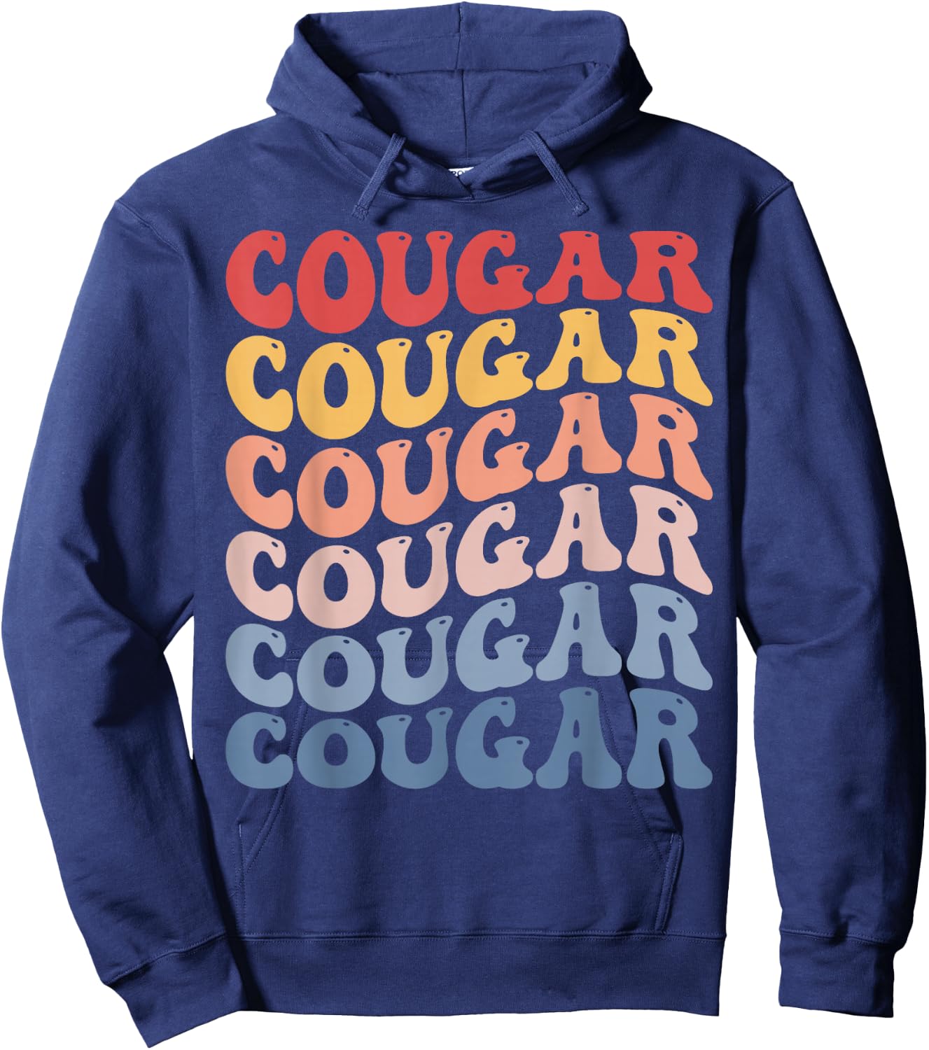 Cougar Groovy Retro Hoodie - Hoodie | Navy