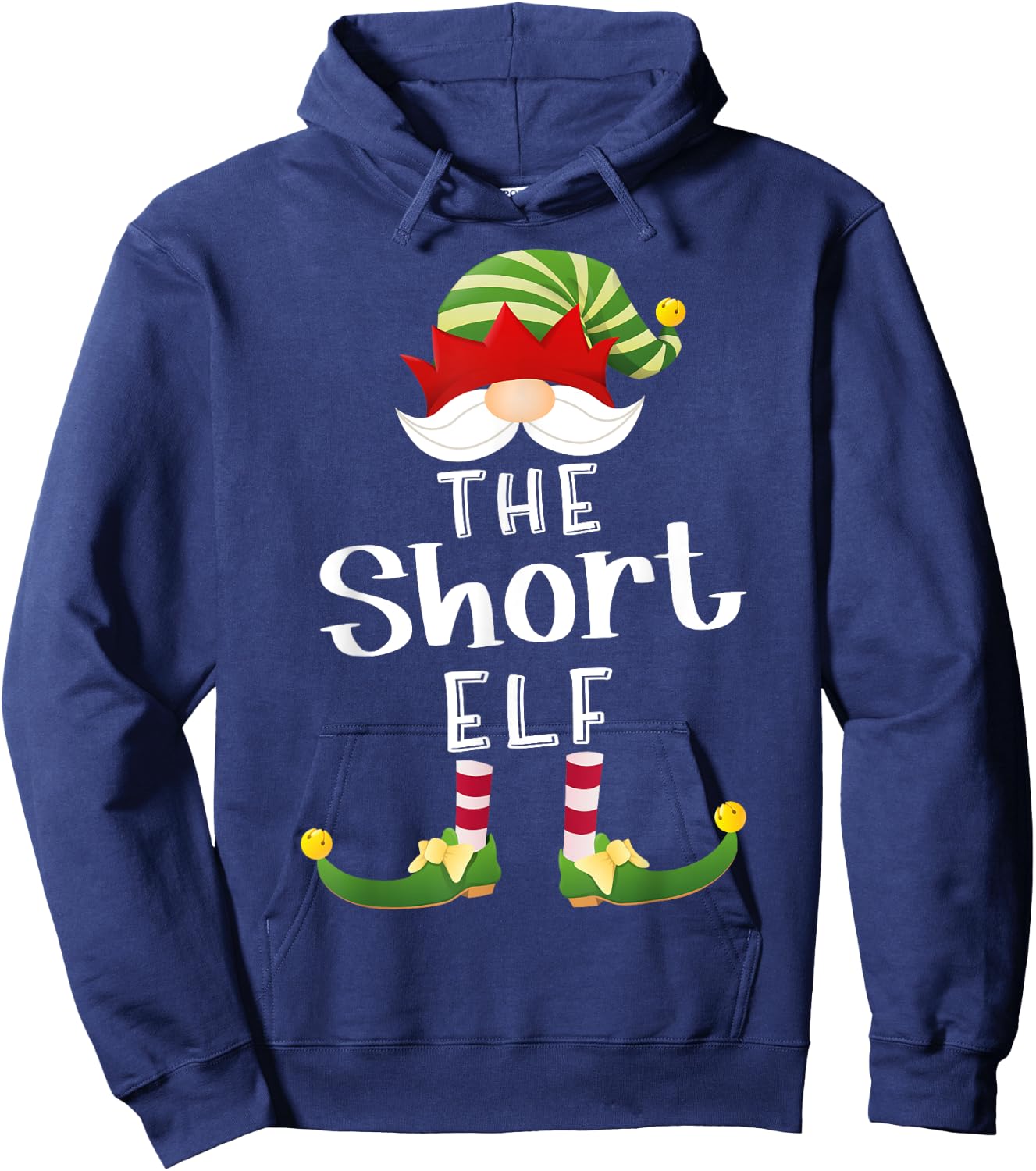 Short Elf Group Christmas Funny Pajama Party Hoodie - Hoodie | Navy