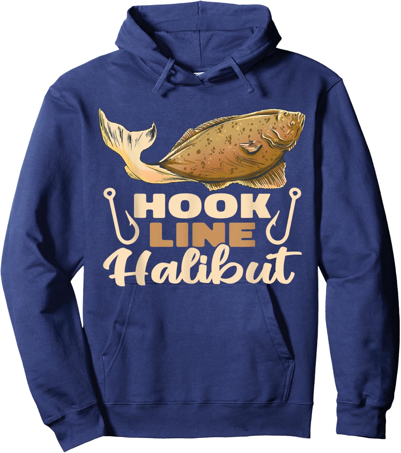 Hook Line Halibut men fishermen fishery halibut fishing Hoodie - Hoodie | Navy