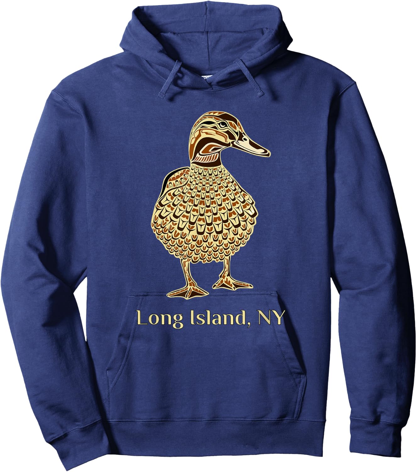 Long Island NY Native American Mallard Duck Birdwatching Hoodie - Hoodie | Navy