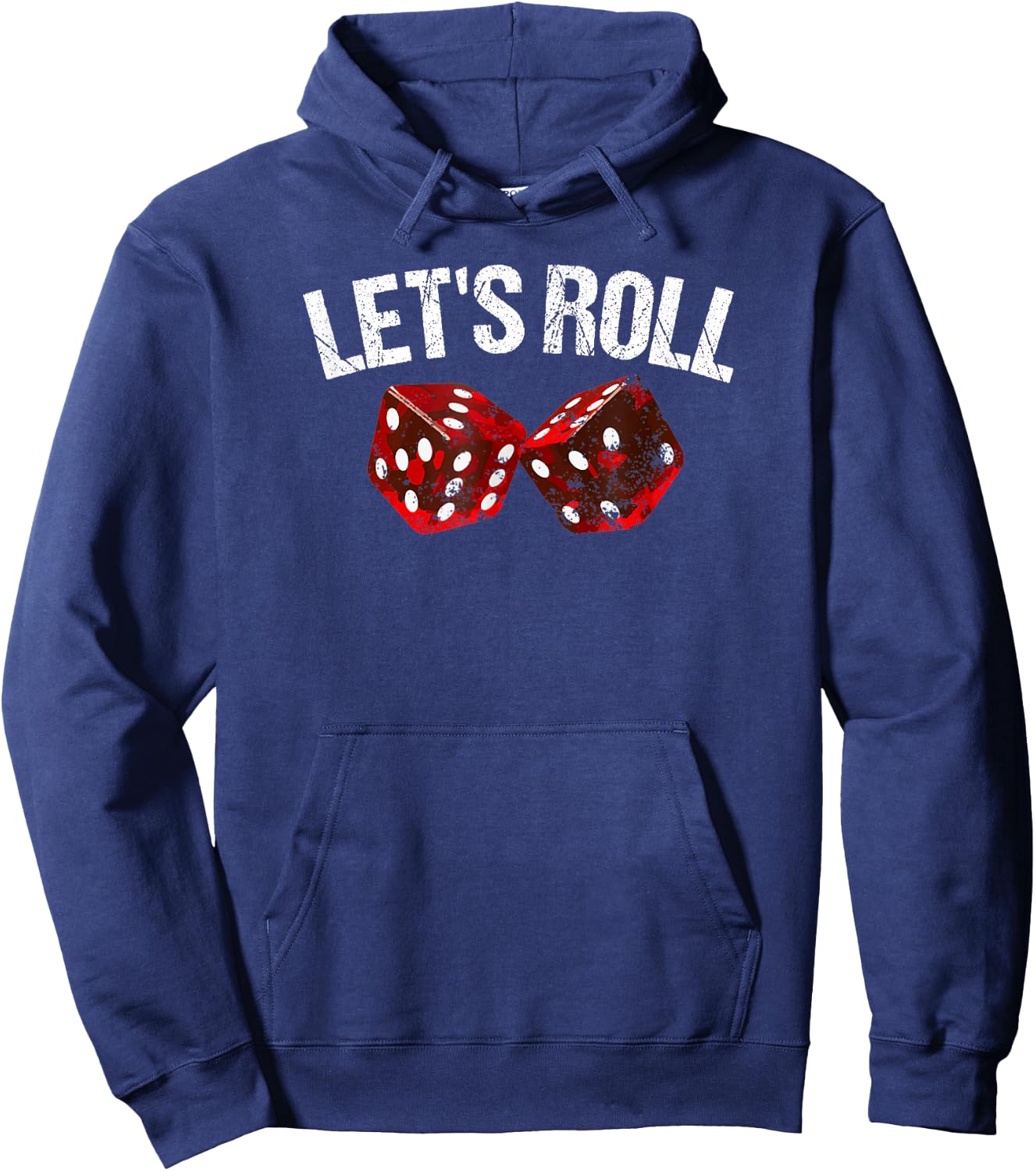 Let's Roll Funny Red Dice Craps Dice Hoodie - Hoodie | Navy