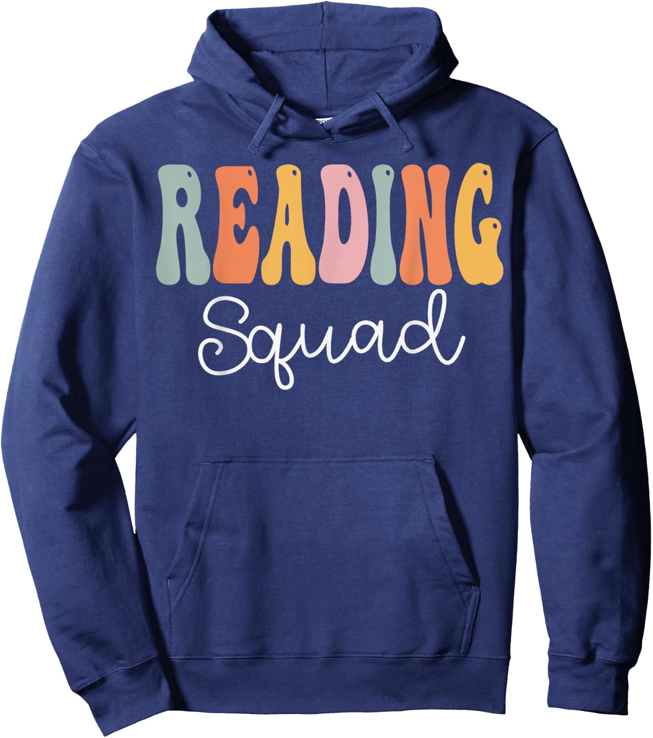 Reading Squad Groovy Women Appreciation Day Back To School Hoodie - Hoodie | Navy