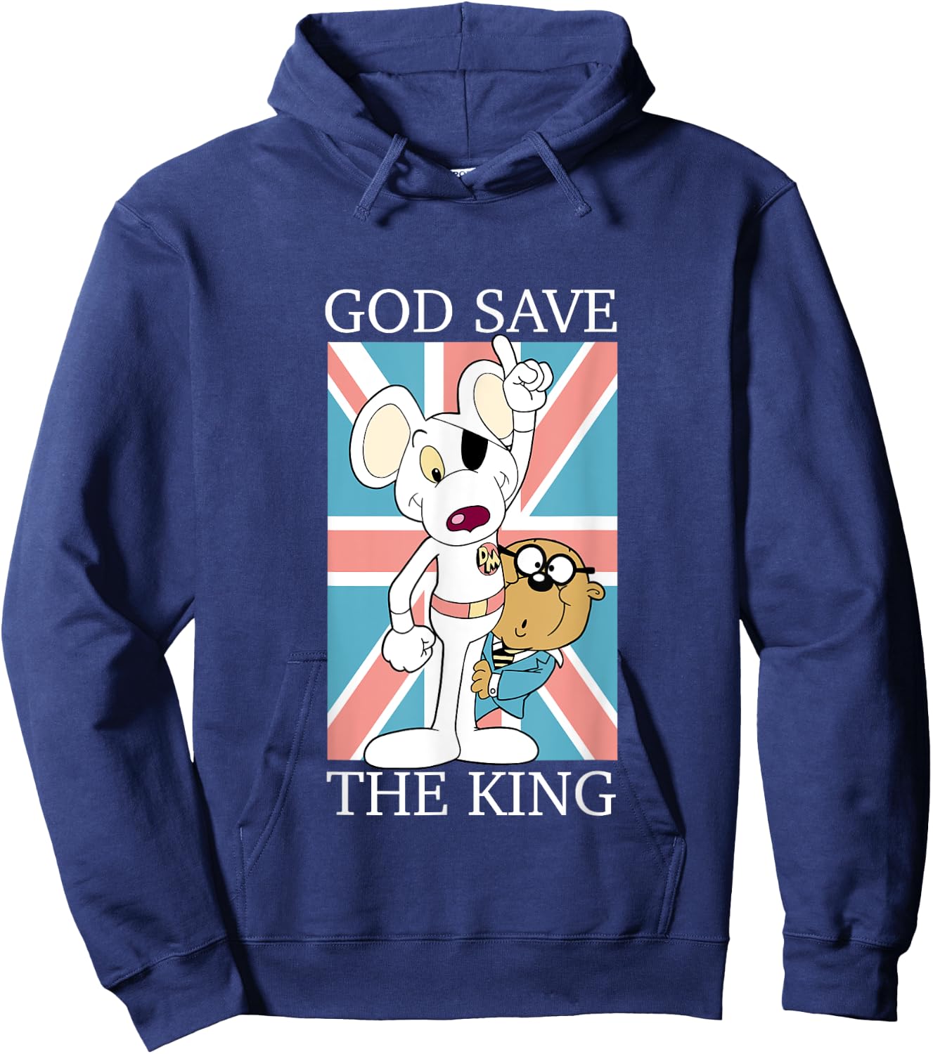 Danger Mouse God Save The King Union Jack Hoodie - Hoodie | Navy