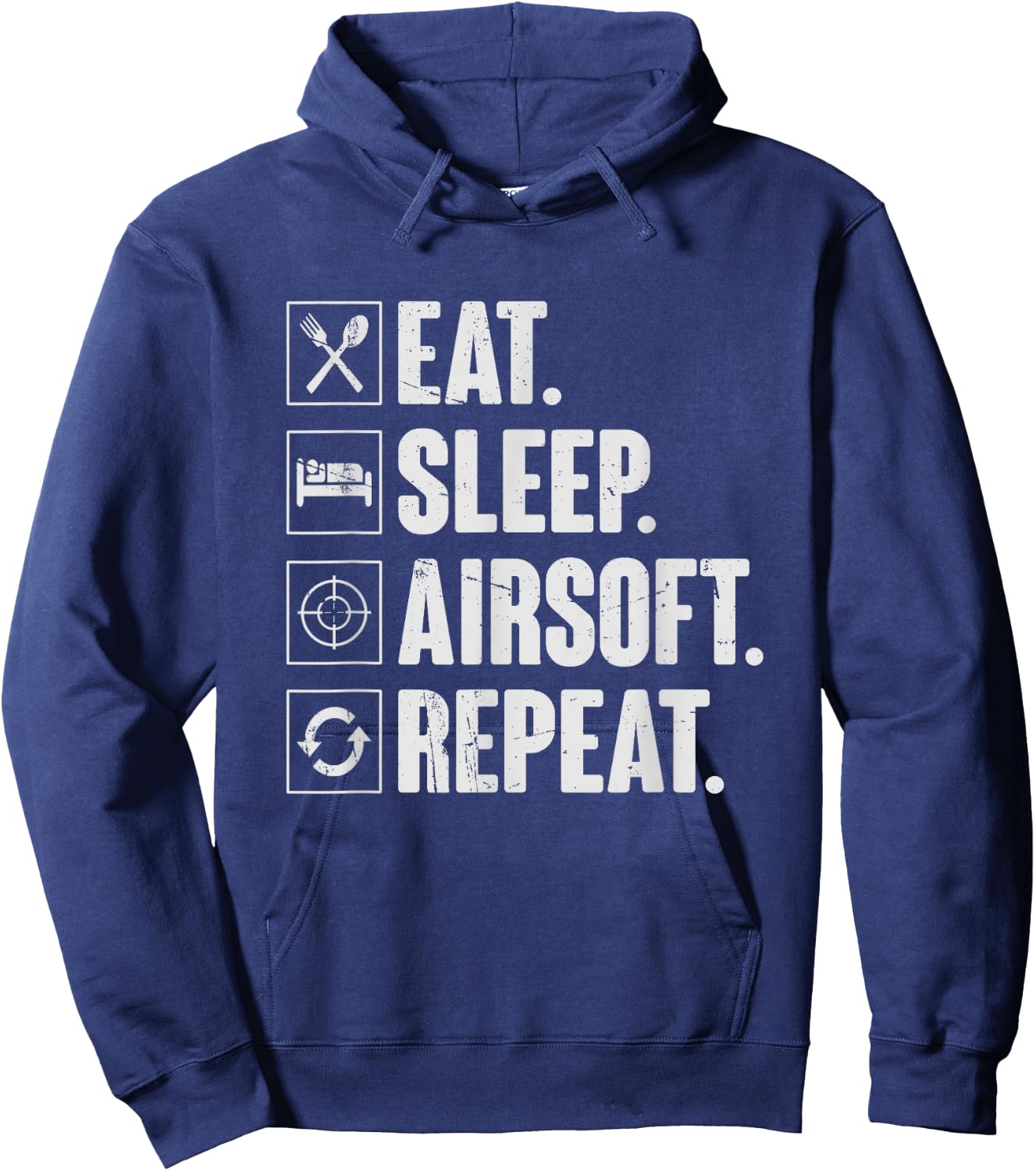 Eat Sleep Airsoft Repeat - Funny Retro Air-Soft Sport Gift Hoodie - Hoodie | Navy