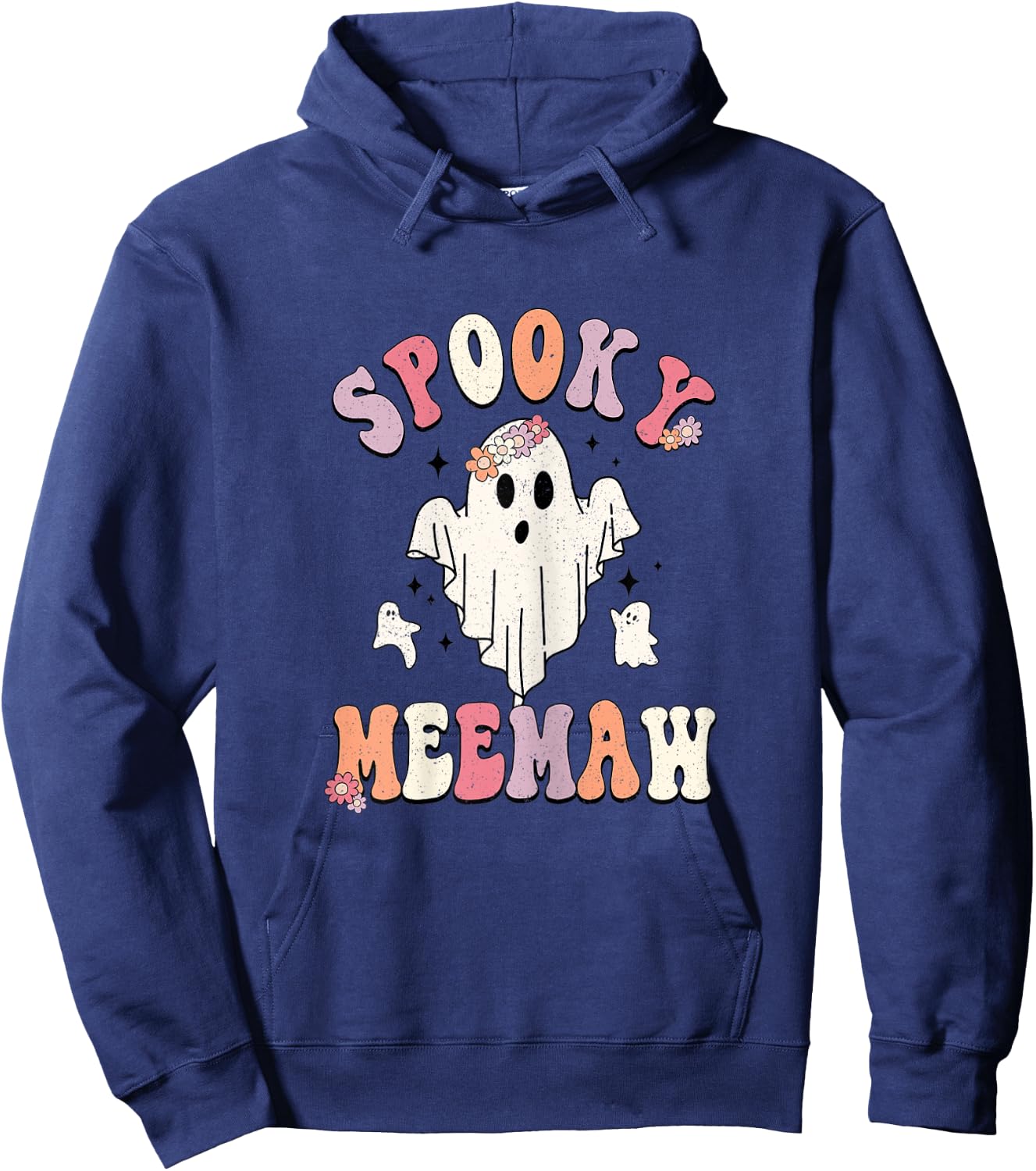 Spooky Meemaw Shirt, Cute Ghost Meemaw Halloween Hoodie - Hoodie | Navy