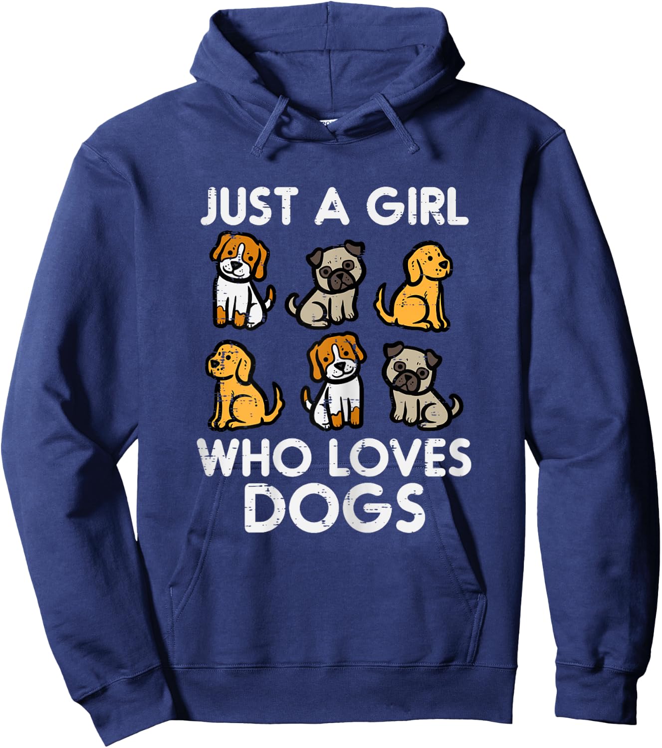 Just A Girl Who Loves Dogs Cute Pet Dog Women Girls Kids Hoodie - Hoodie | Navy