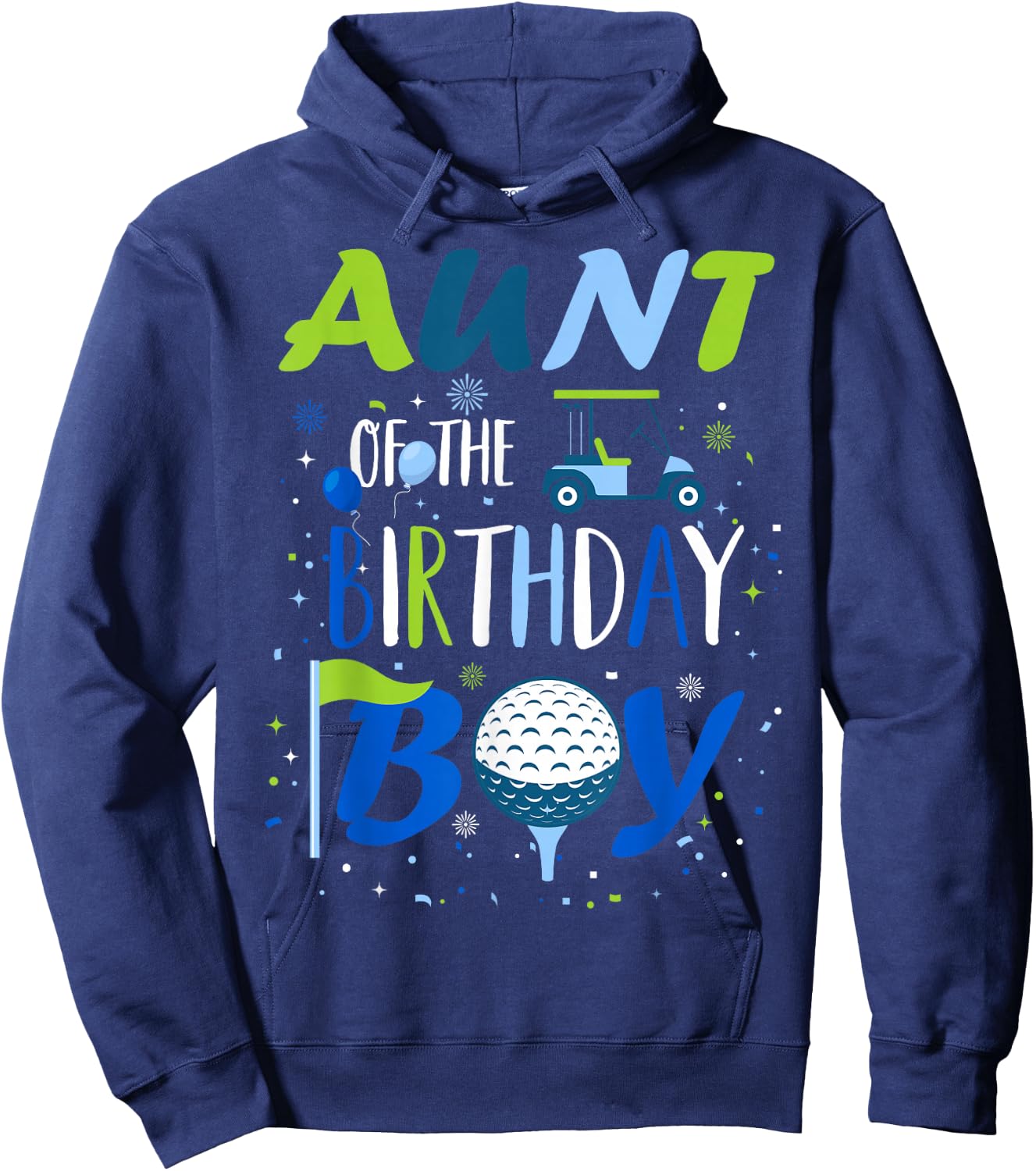 Aunt of The Birthday Boy Hole in One Golf Sport Matching Hoodie - Hoodie | Navy