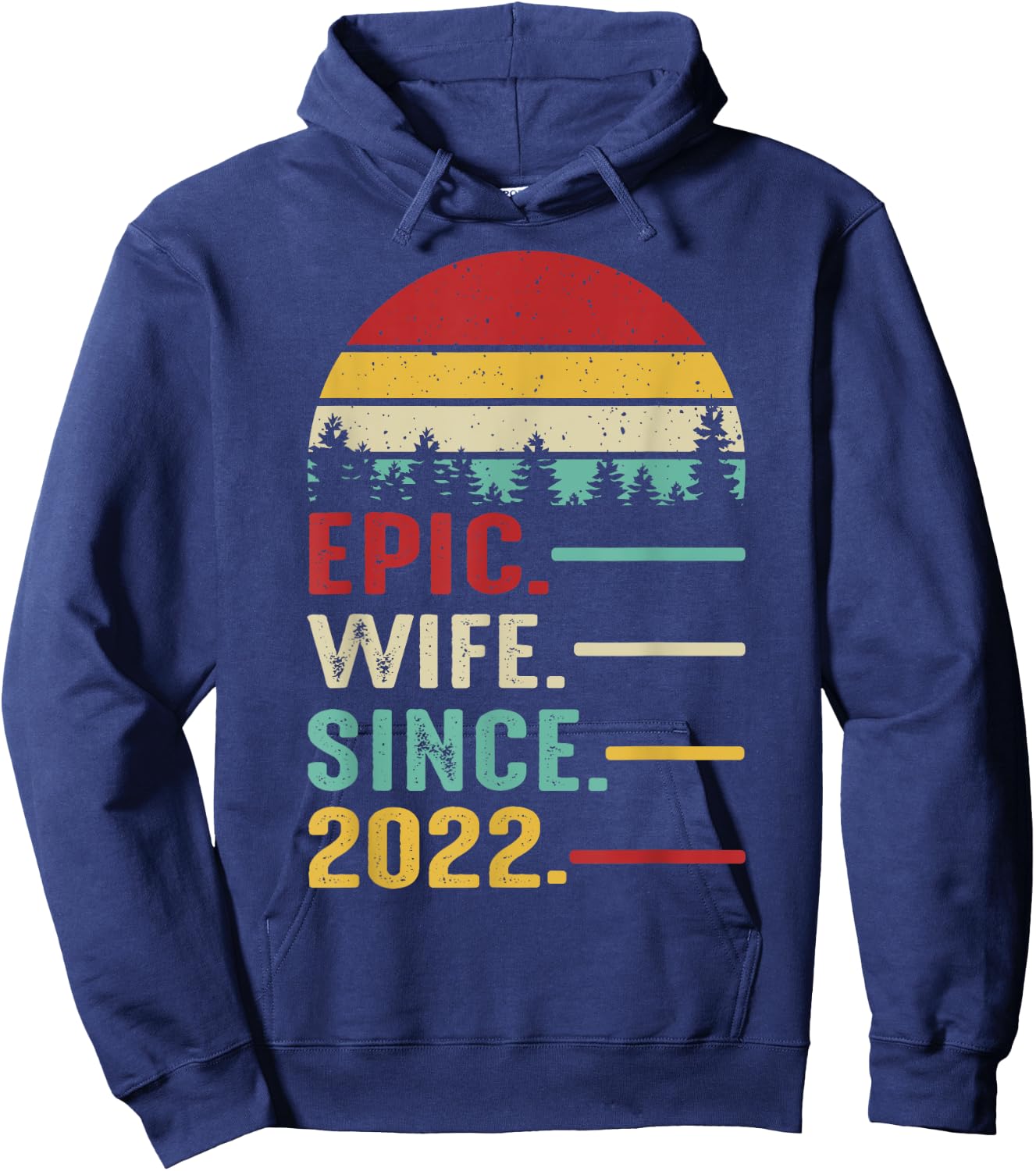 3rd Wedding Anniversary Epic Wife Since 2022 Hoodie - Hoodie | Navy