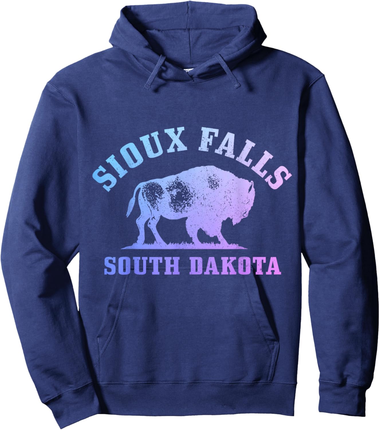 Sioux Falls South Dakota Bison Buffalo National Park Vintage Hoodie - Hoodie | Navy