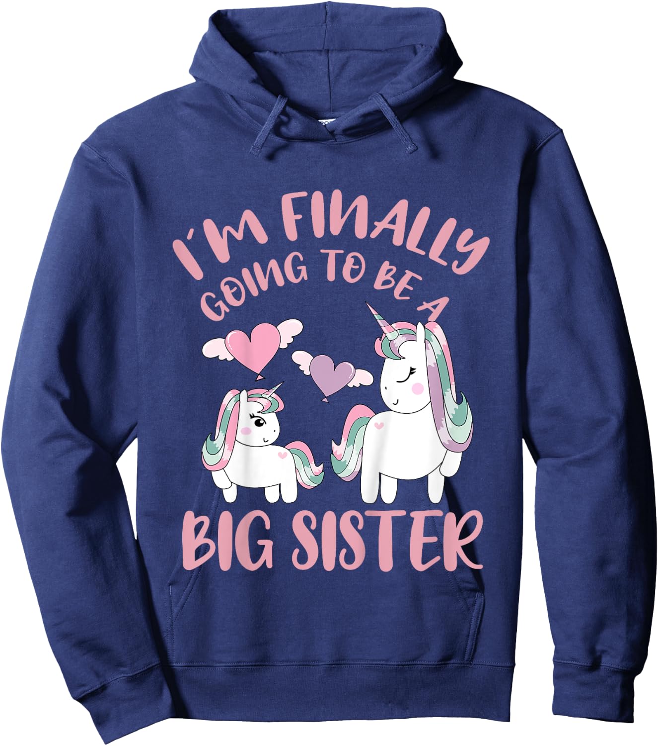 I'm Finally Going To Be A Big Sister Unicorn Outfit Hoodie - Hoodie | Navy