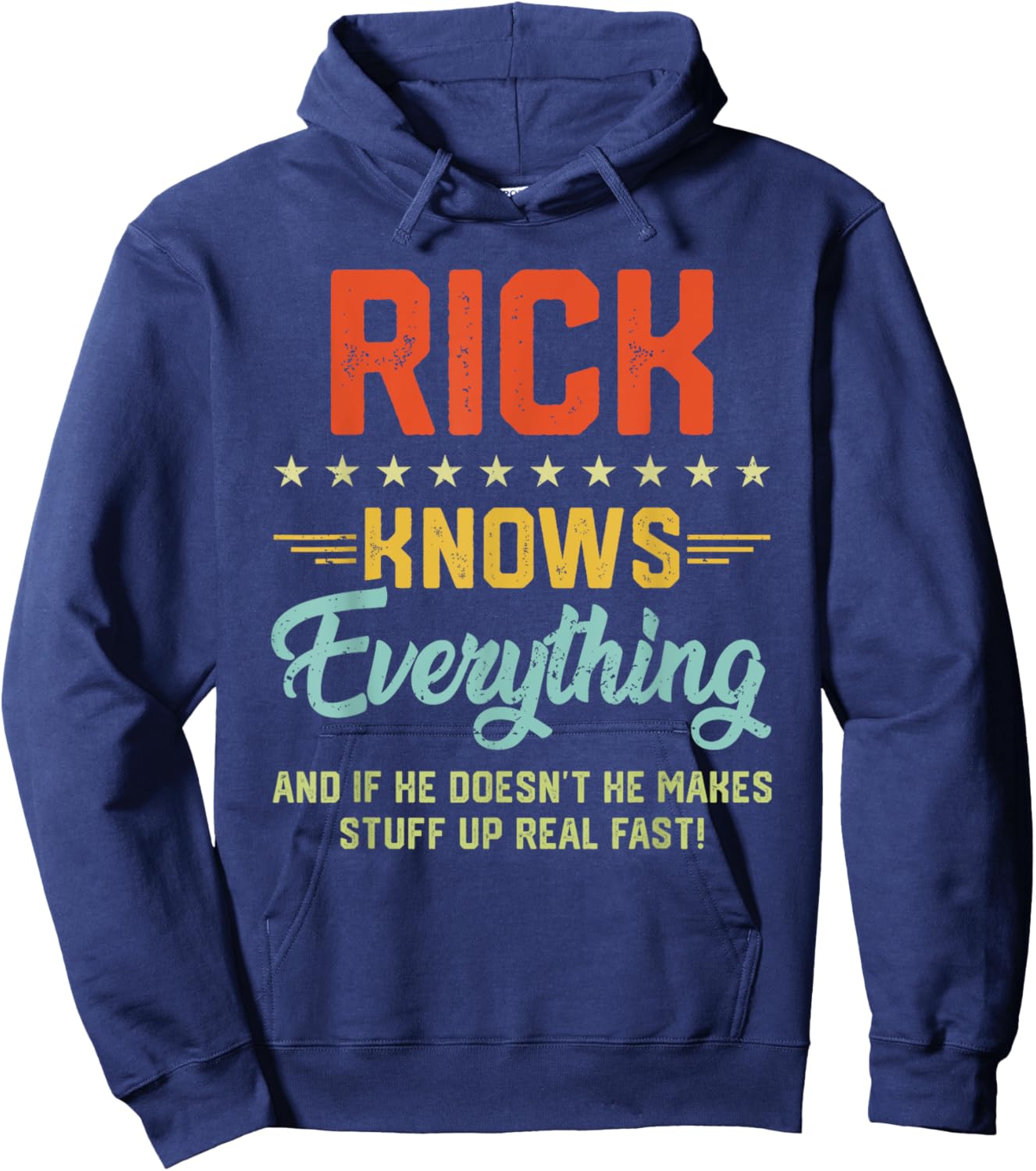Rick Knows Everything Funny Name Personalized Jokes Hoodie - Hoodie | Navy