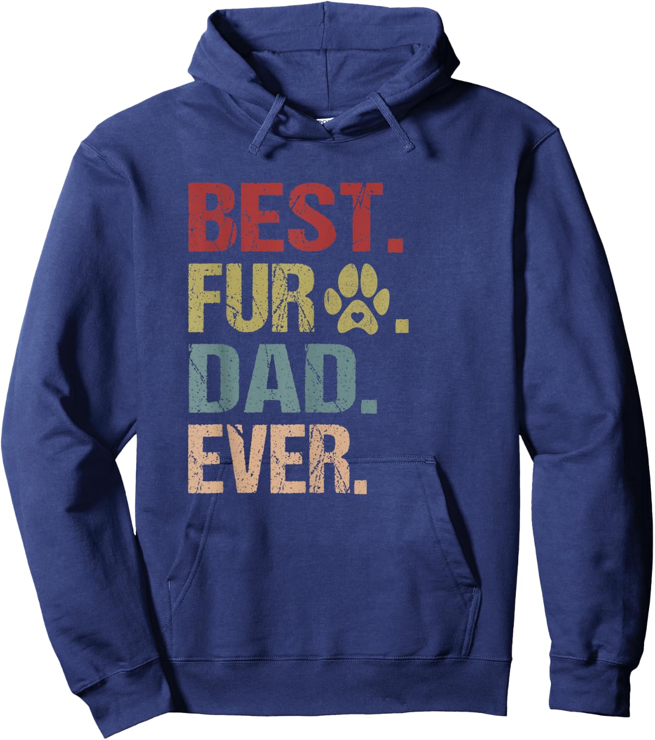 Best Fur Dad Ever Shirt Funny Fur Dad Gift Fathers Day Hoodie - Hoodie | Navy