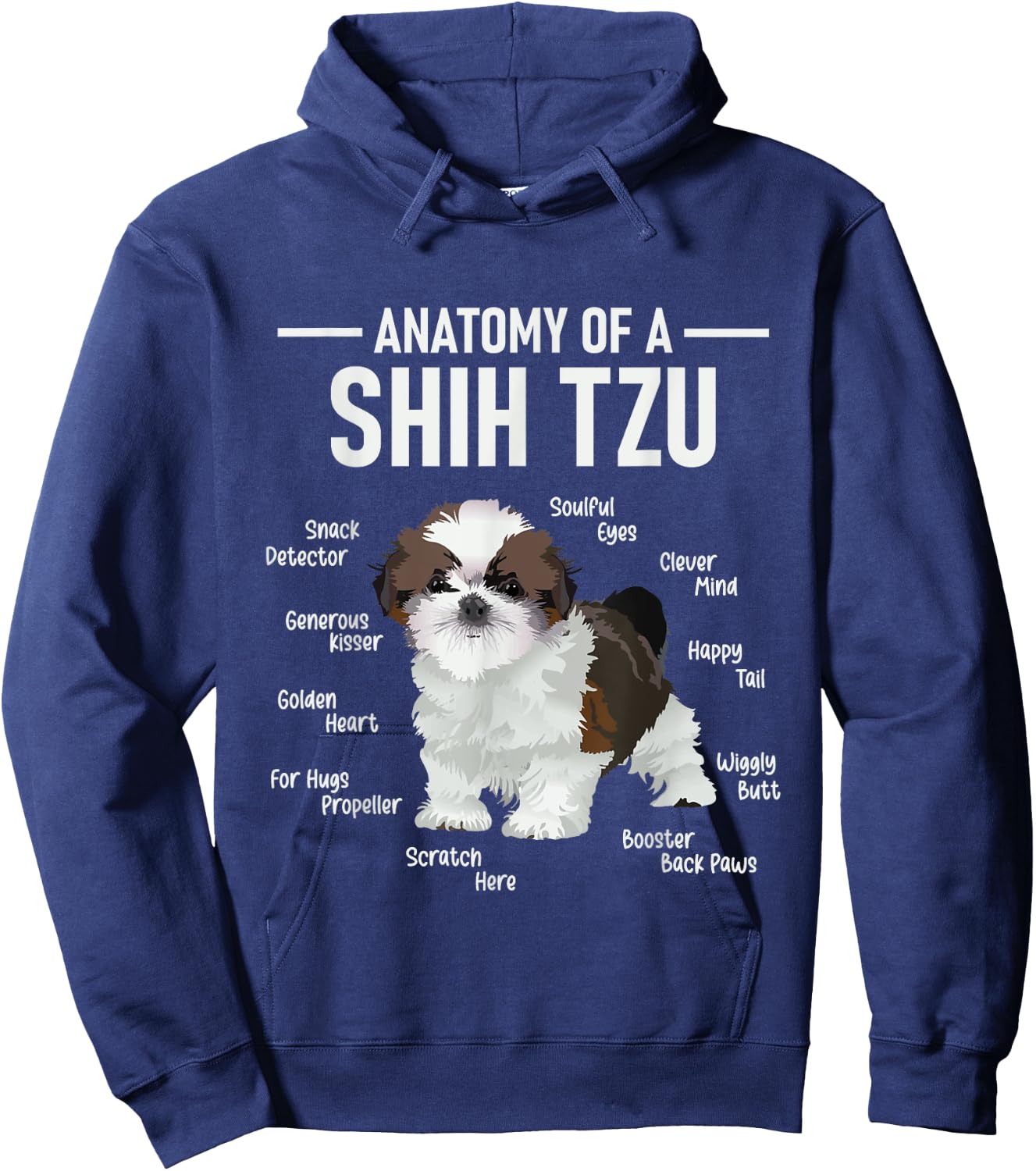Anatomy Of Shih Tzu - Animal Dog Breeder Canine Lover Hoodie - Hoodie | Navy