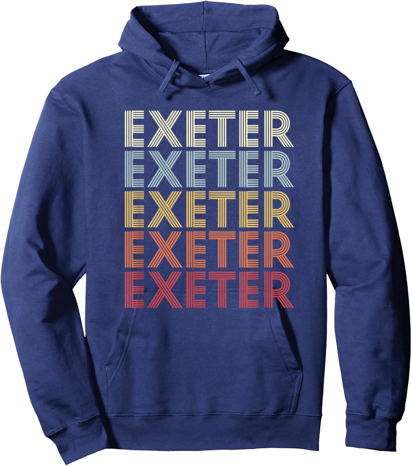 Exeter New Hampshire Exeter NH Retro Vintage Text Hoodie - Hoodie | Navy
