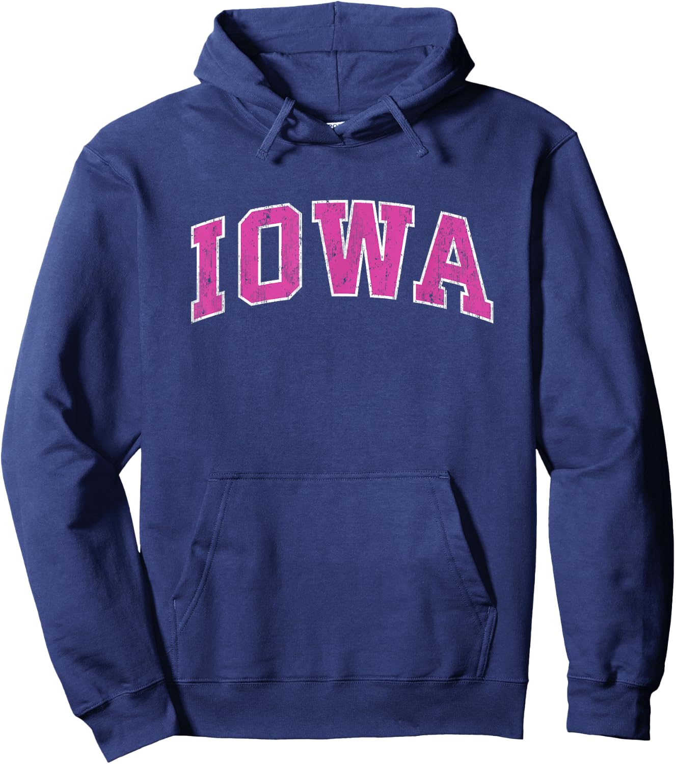 Iowa IA Vintage Sports Design Pink Design Hoodie - Hoodie | Navy