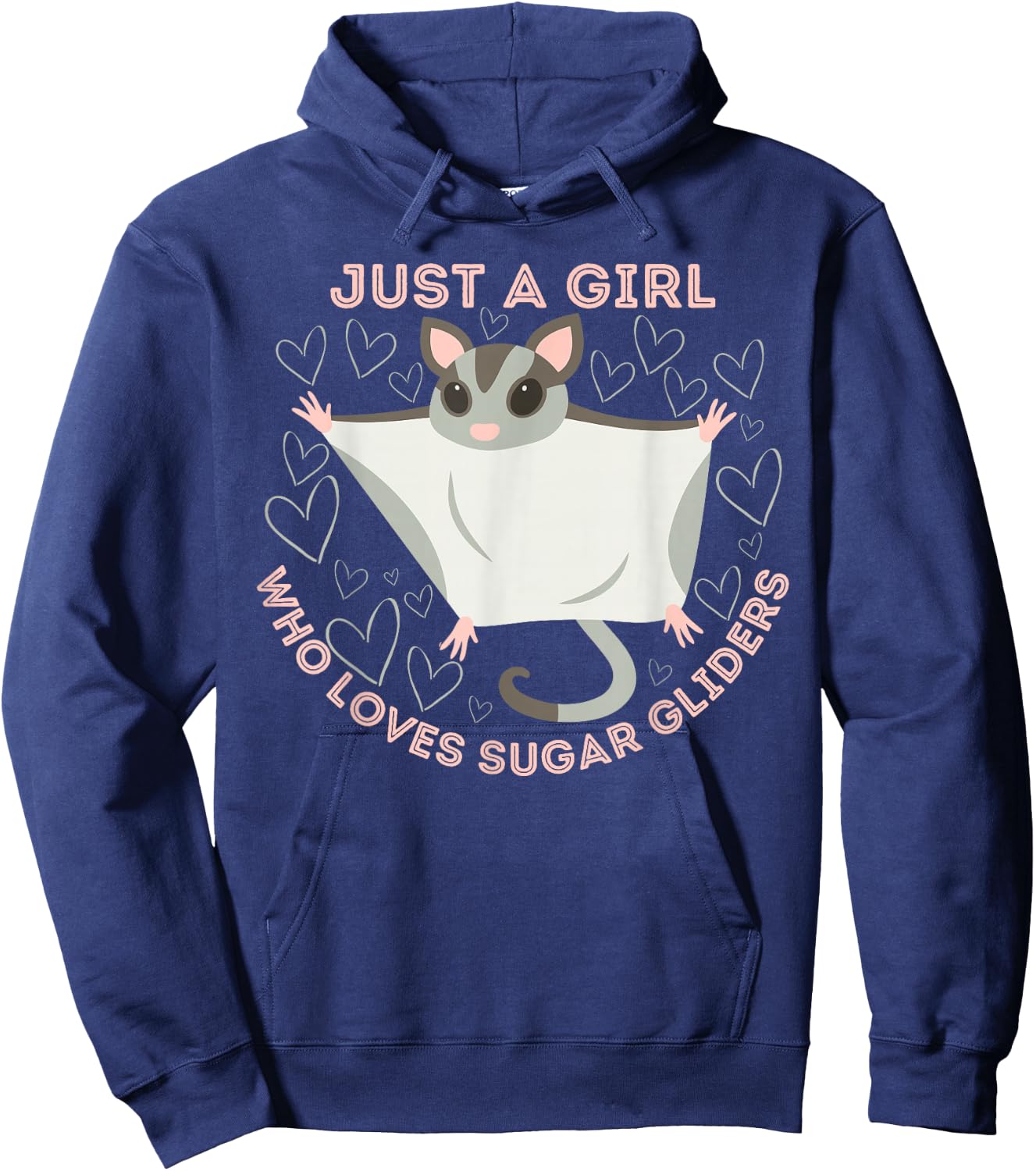 Just a Girl Who Loves Sugar Gliders Cute Sugar Glider Lover Hoodie - Hoodie | Navy