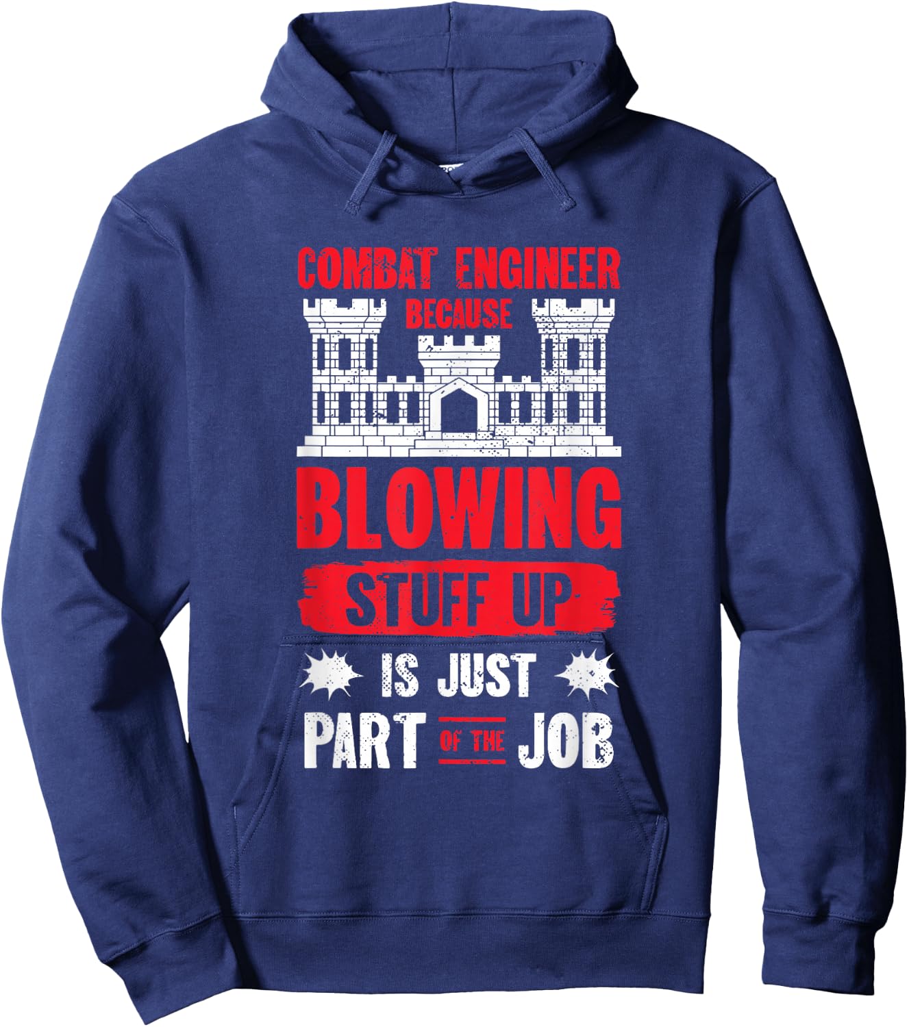 Combat Engineer Engineering Army U.S. Military Army Combat Hoodie - Hoodie | Navy