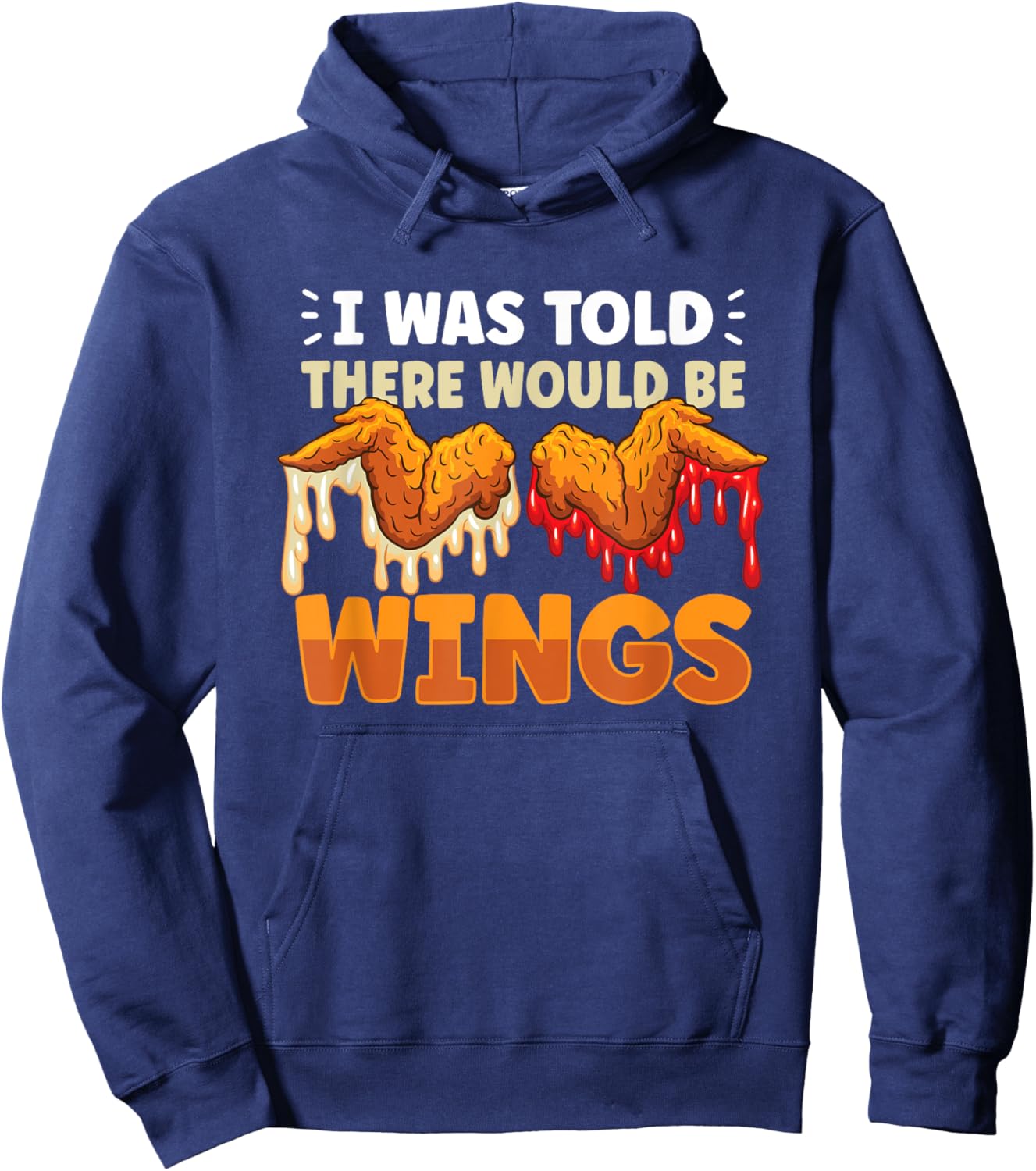 Chicken Wings Wing Hot Cooked Chicken Fast Food Hoodie - Hoodie | Navy
