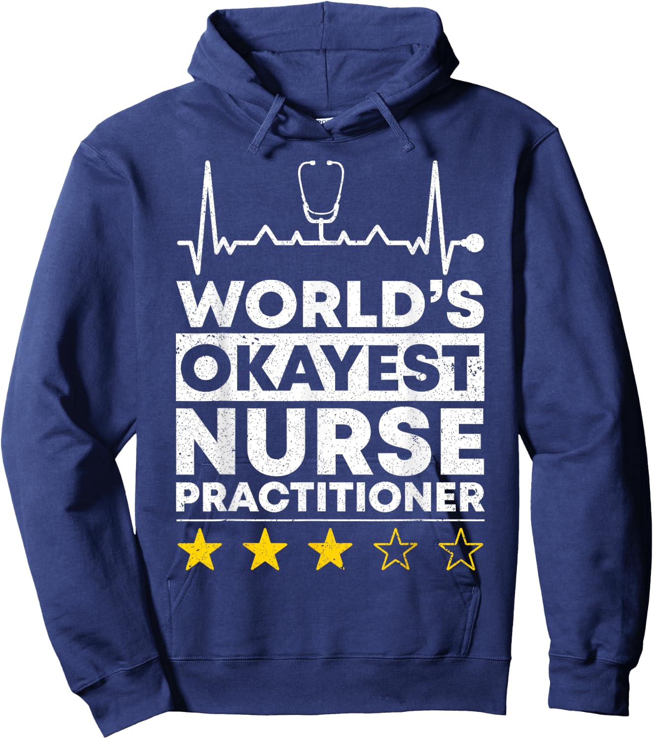 Worlds okayest Nurse Practitioner Nursing Hoodie - Hoodie | Navy