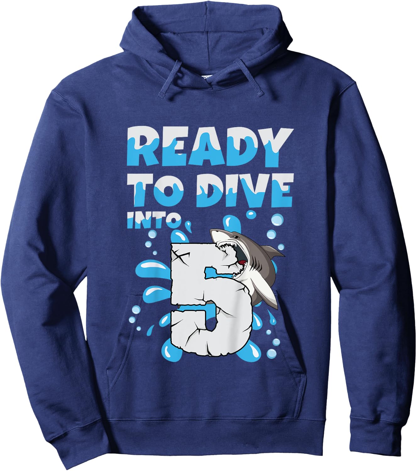 Kids Ready to dive into 5 Design for a 5 years old birthday boy Hoodie - Hoodie | Navy