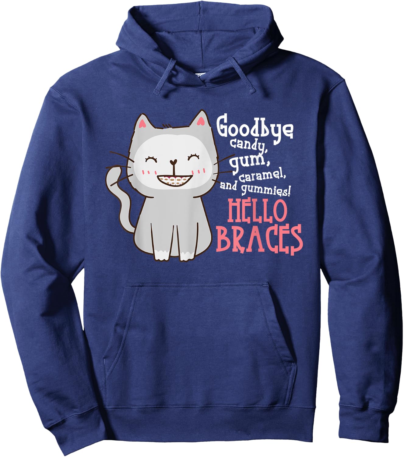 Orthodontist Animal Braces Boys Girls Kids Getting Braces Hoodie - Hoodie | Navy
