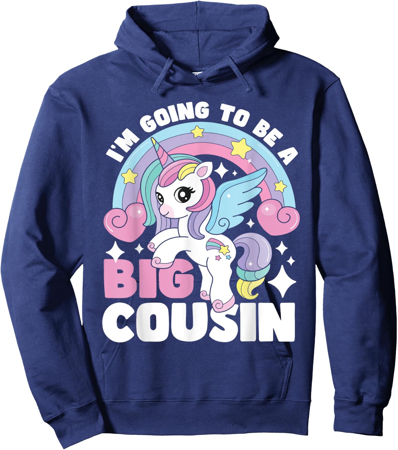 I'm Going To Be A Big Cousin - Unicorn Gender Reveal Family Hoodie - Hoodie | Navy