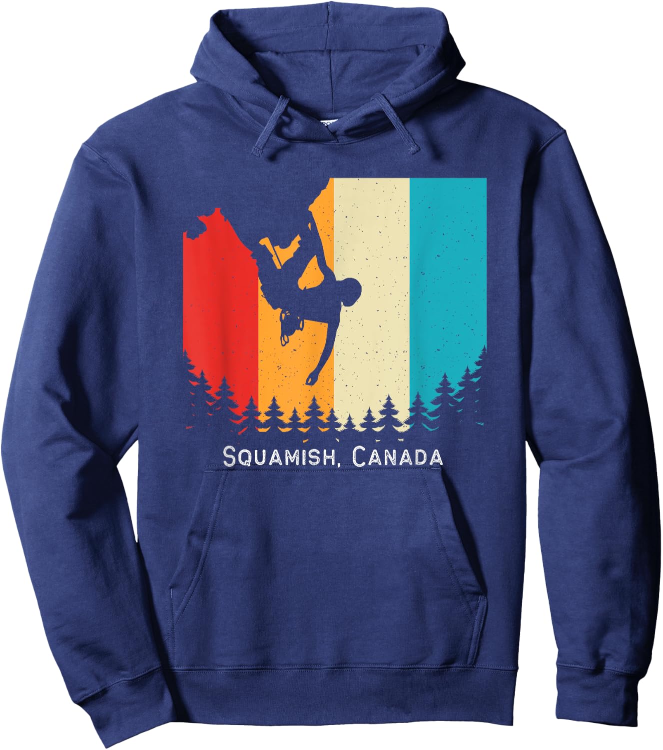 Vintage Squamish, Canada Rock Climbing Bouldering Mountain Hoodie - Hoodie | Navy